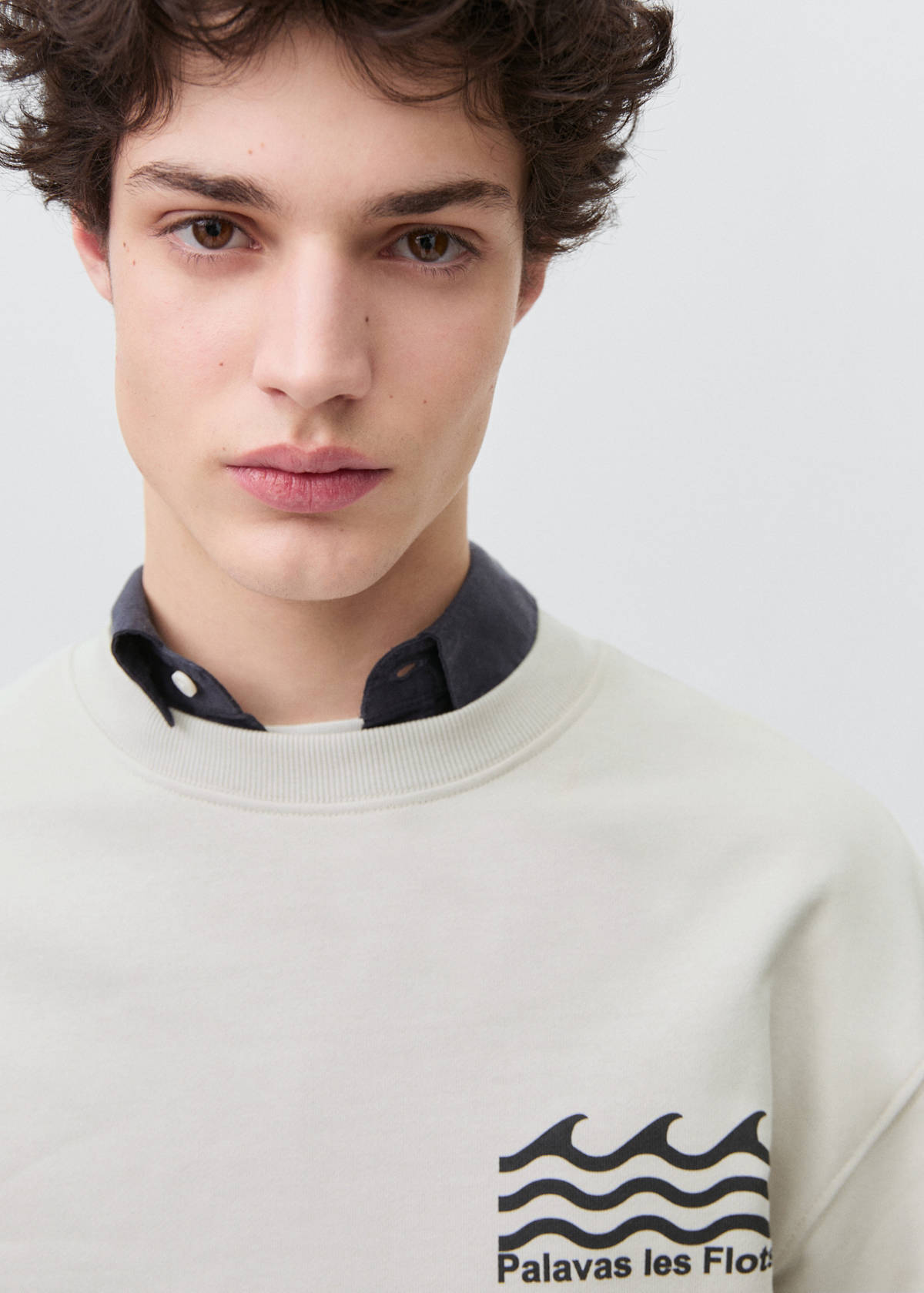 Printed cotton sweatshirt — Grey