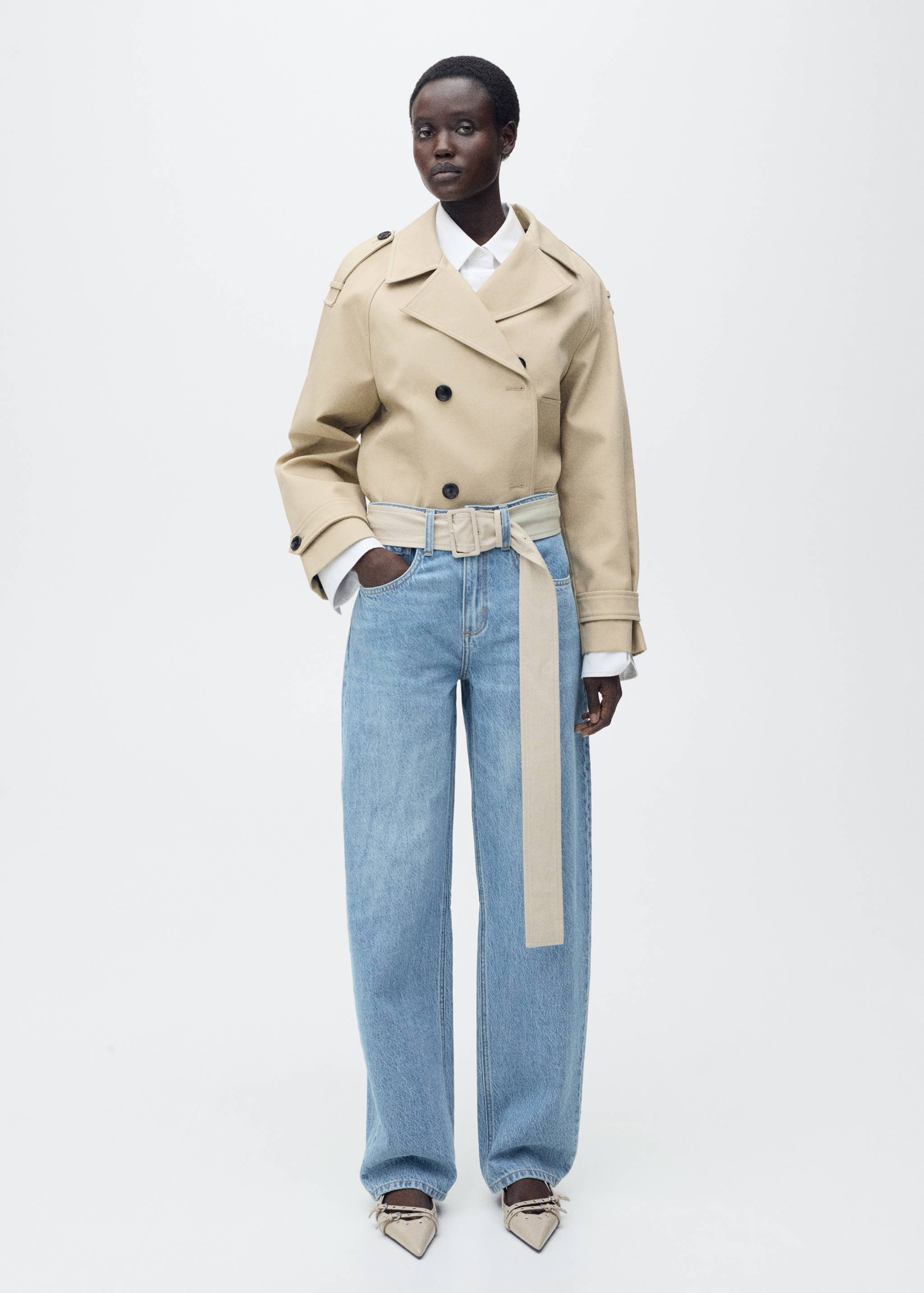 High-rise balloon jeans - General plane