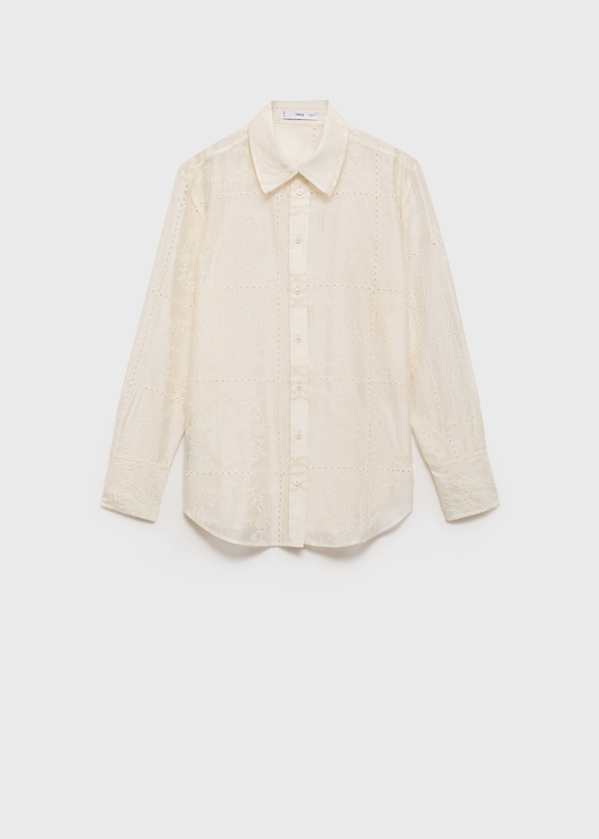 Camisa de liocel com bordado de flores - Artigo sem modelo