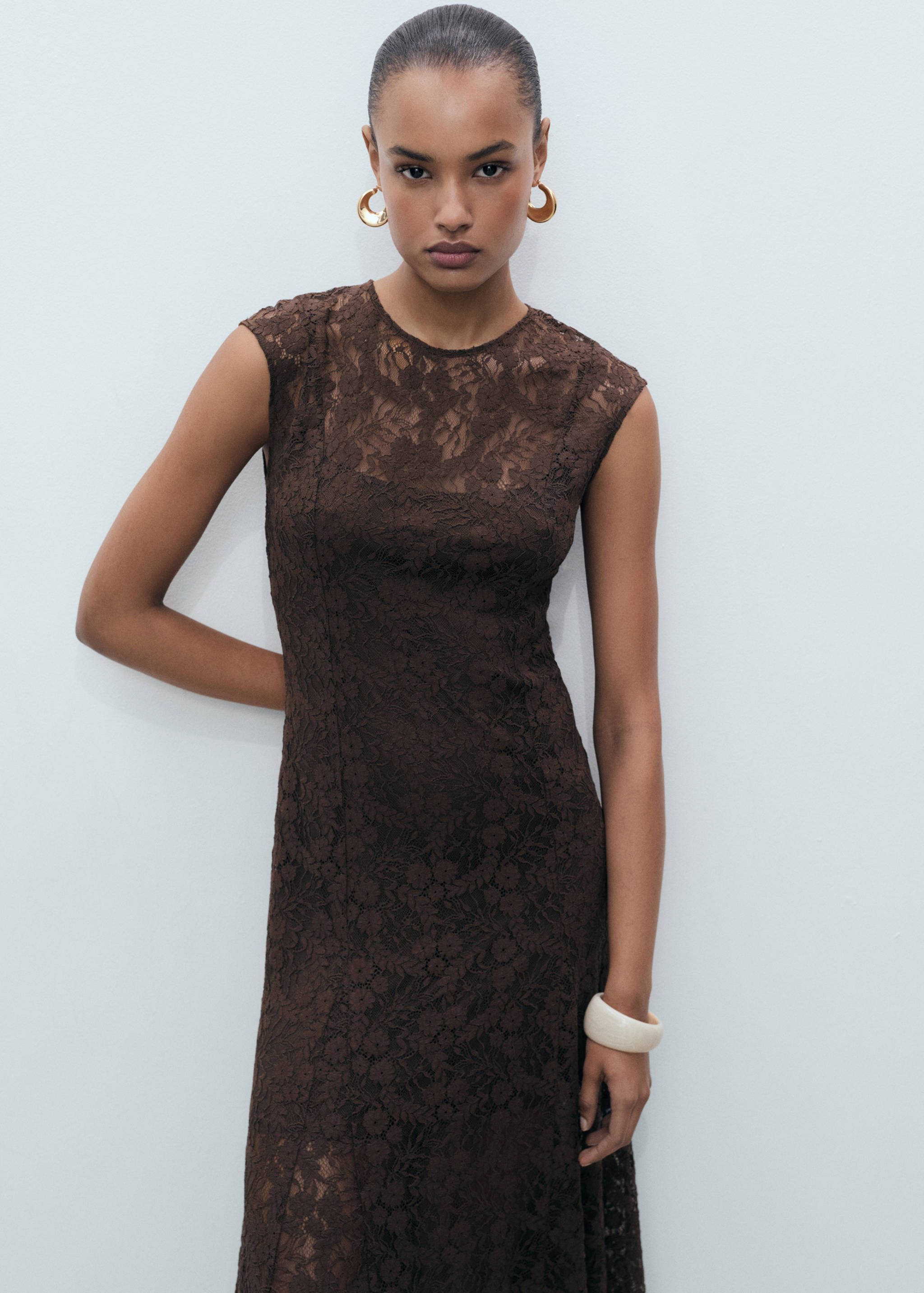 Lace A-line dress - Medium plane