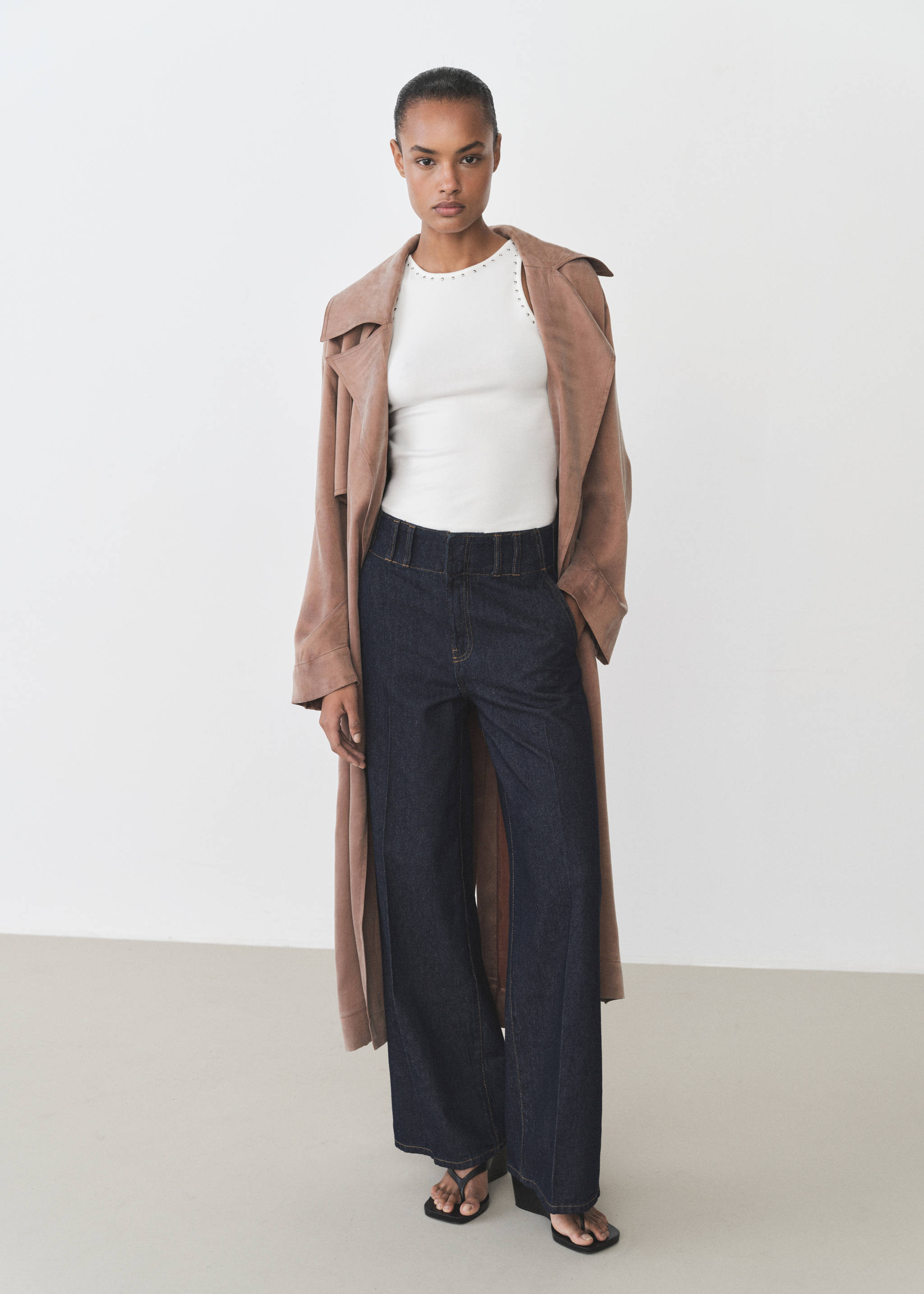 Cotton top with stud detail - General plane