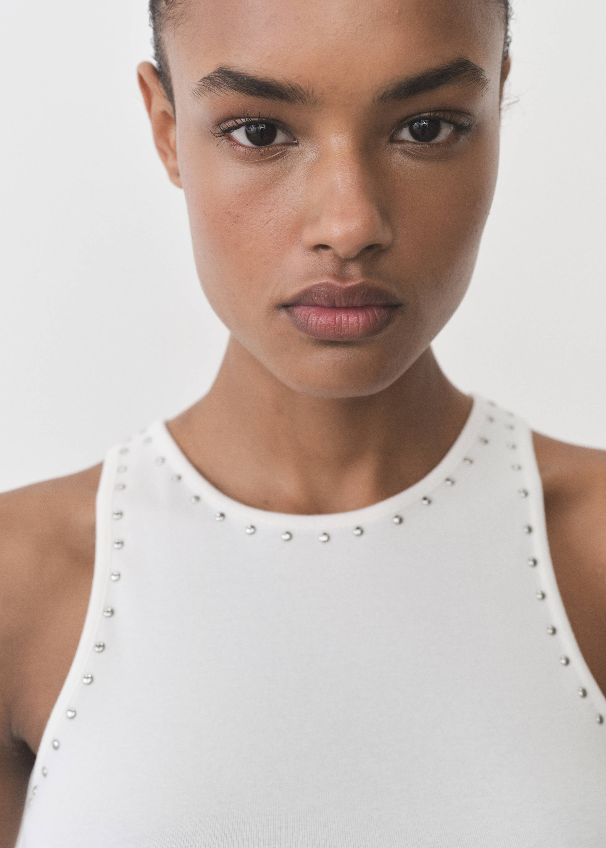 Cotton top with stud detail - Details of the article 1