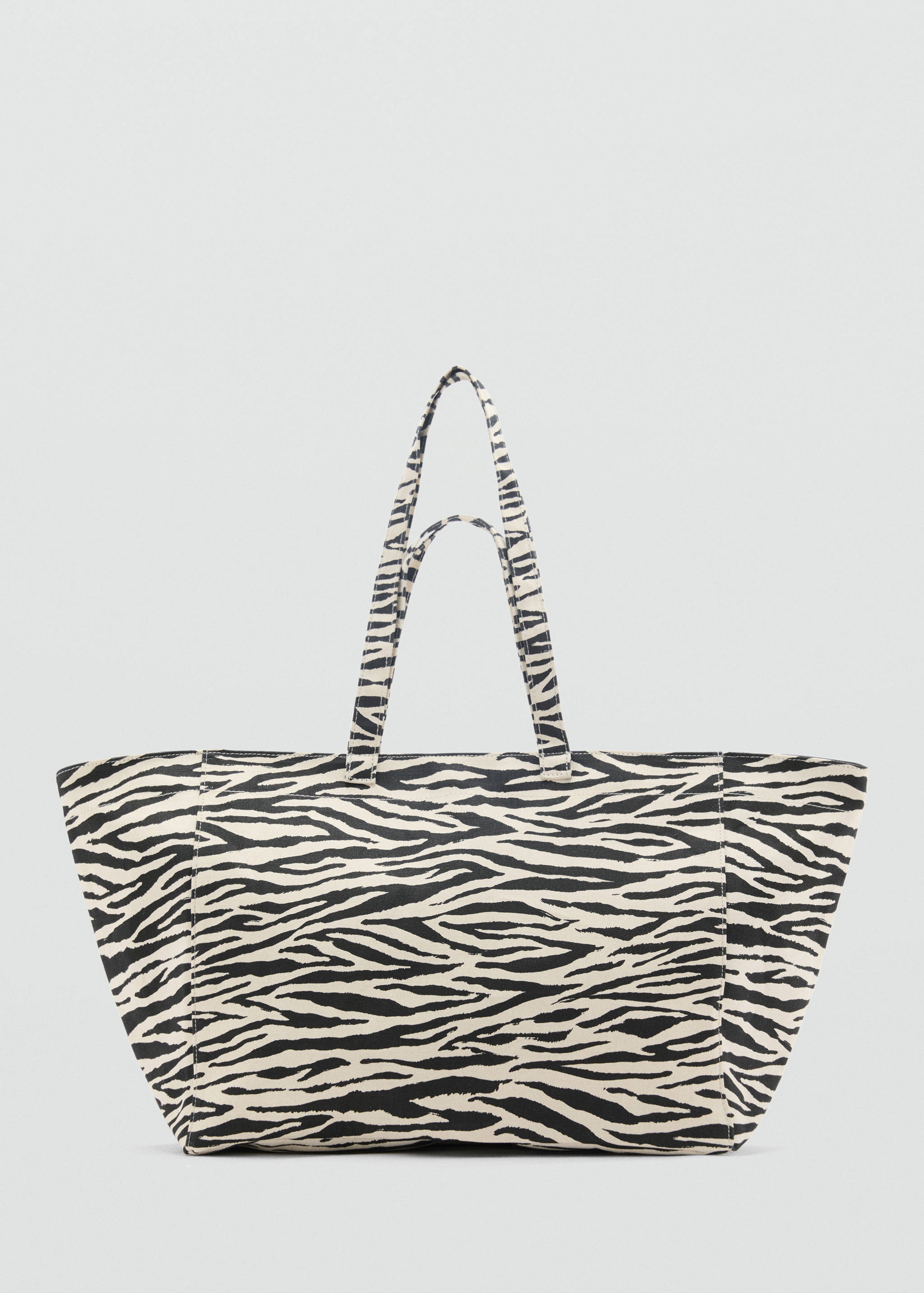 Zebra-print cotton shopper bag - Article without model