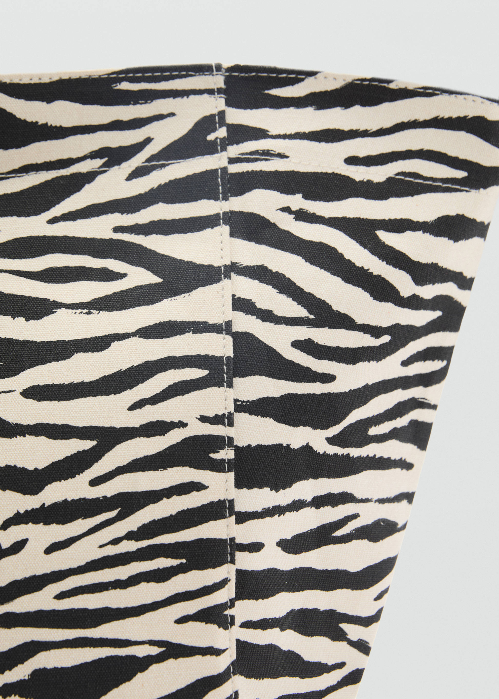 Zebra-print cotton shopper bag - Details of the article 1