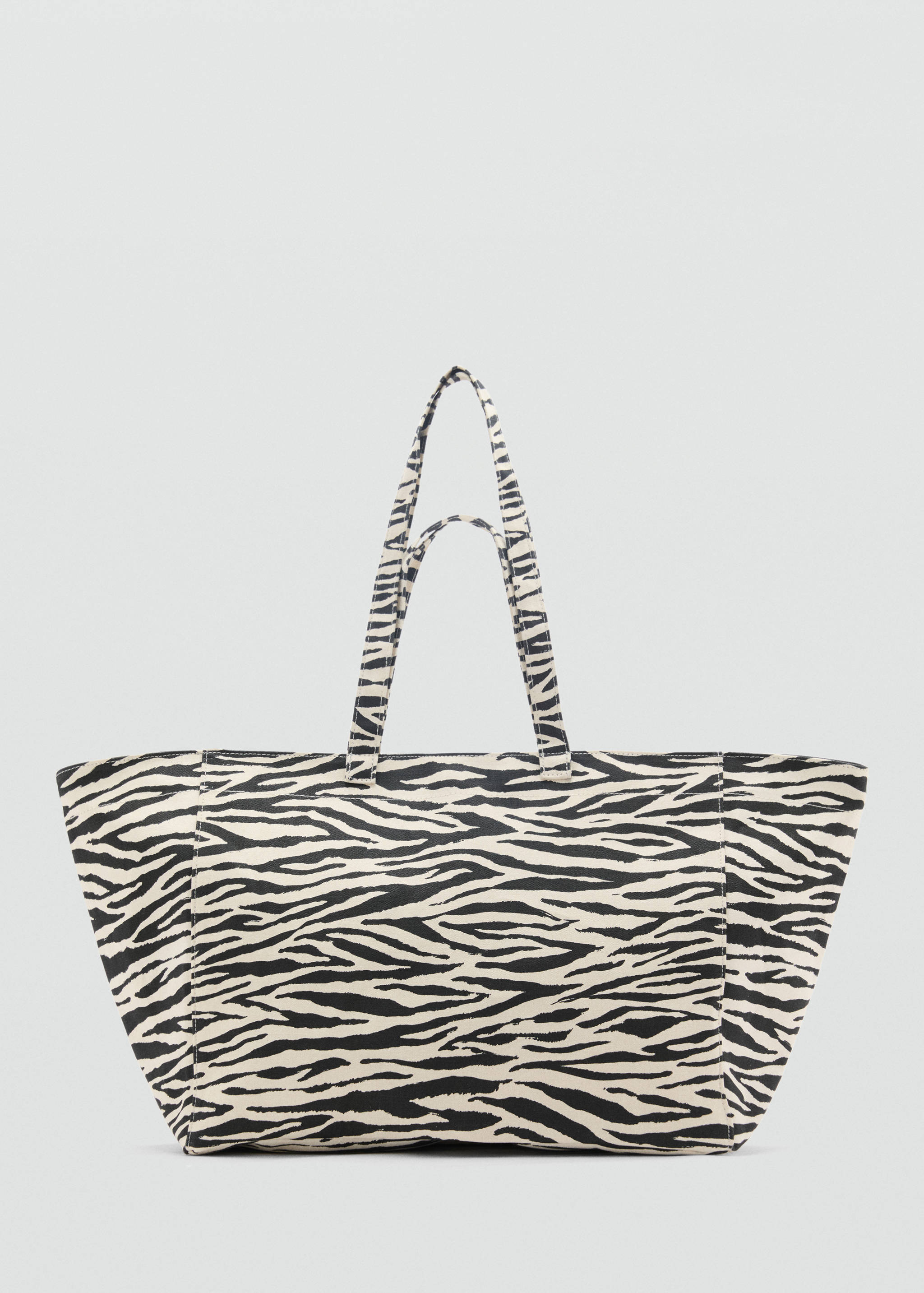 Zebra-print cotton shopper bag - Article without model