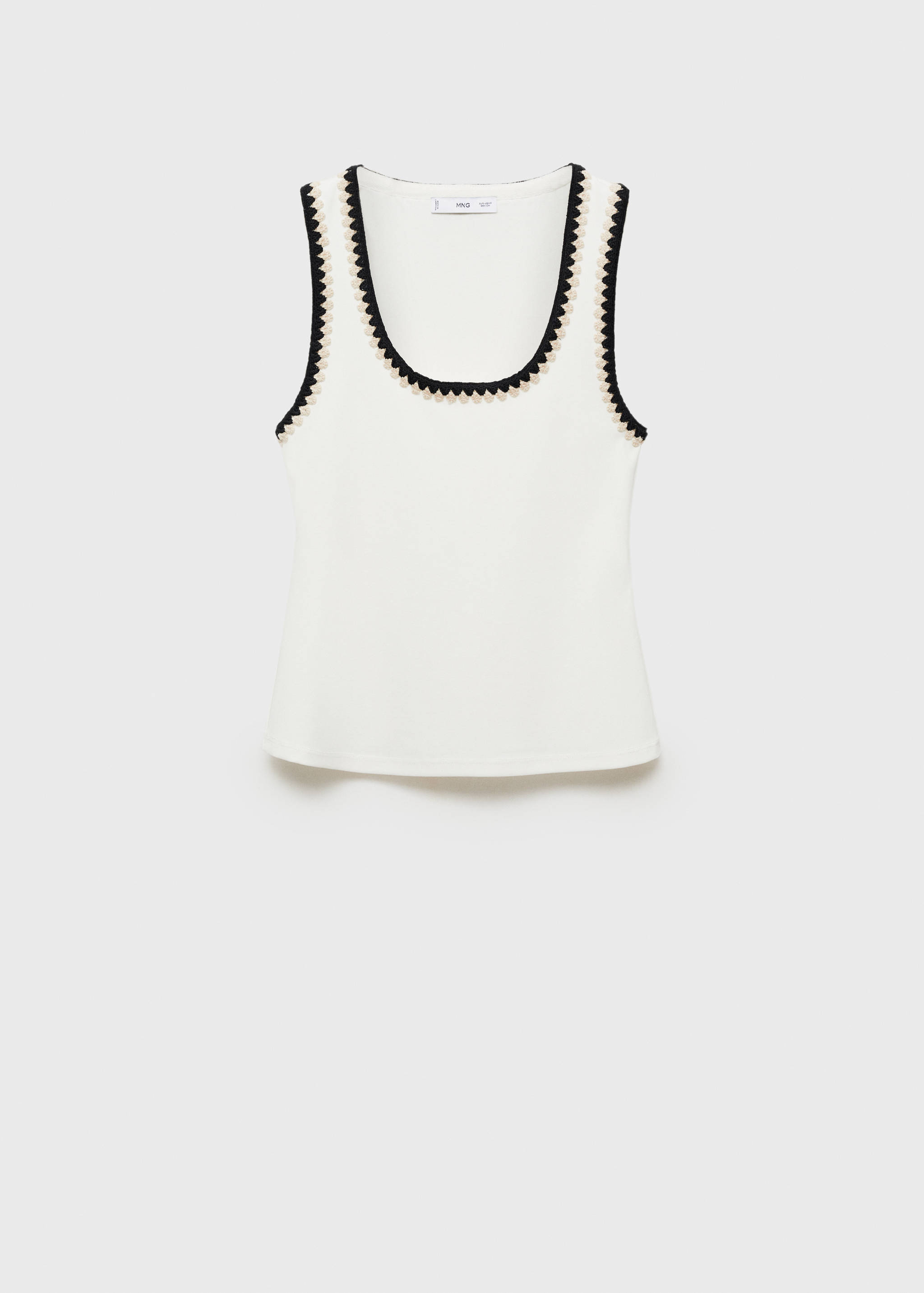Low-cut top with contrasting trim - Article without model