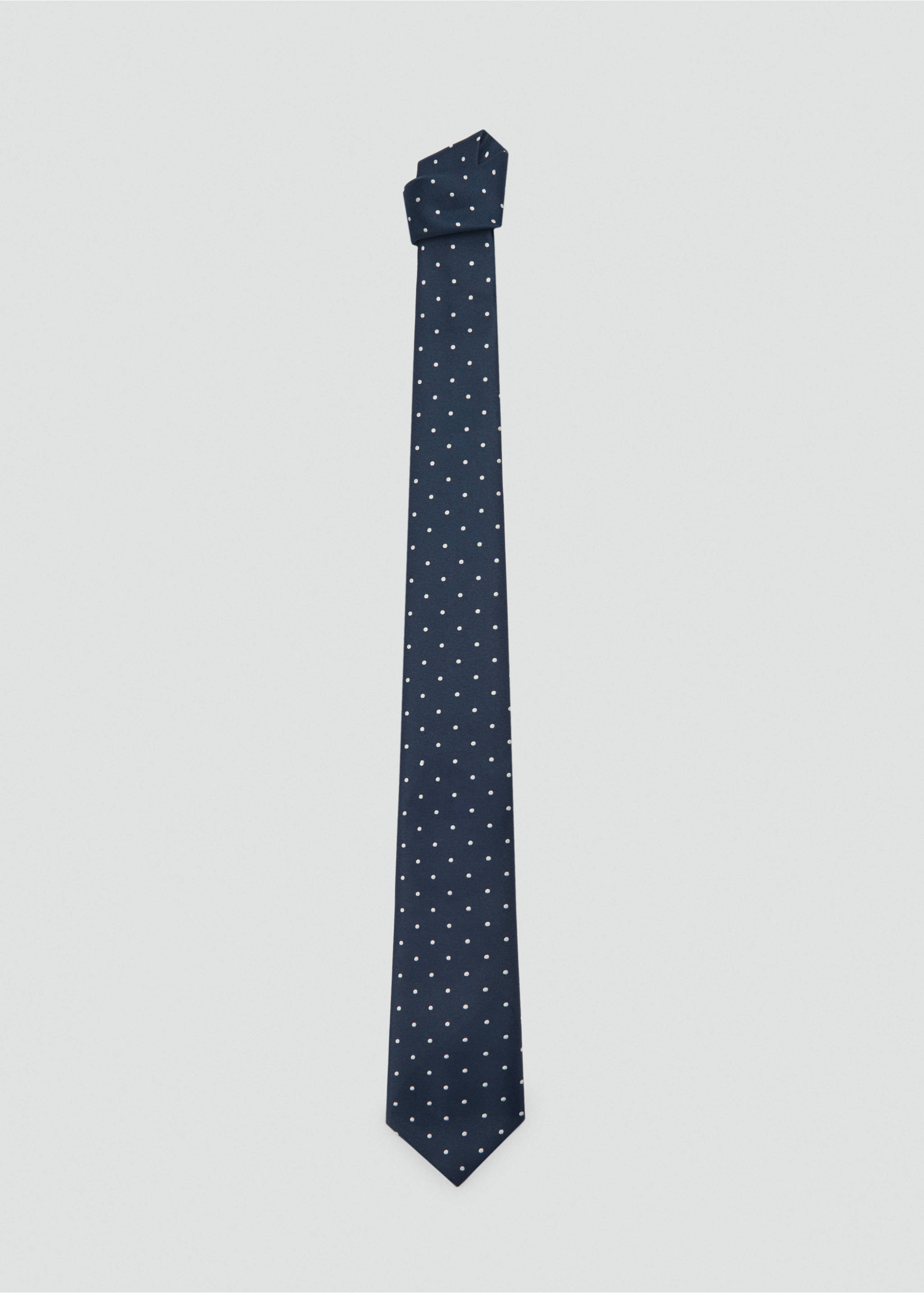 Polka-dot patterned tie - Article without model, Navy. Ref: 87035757-00.