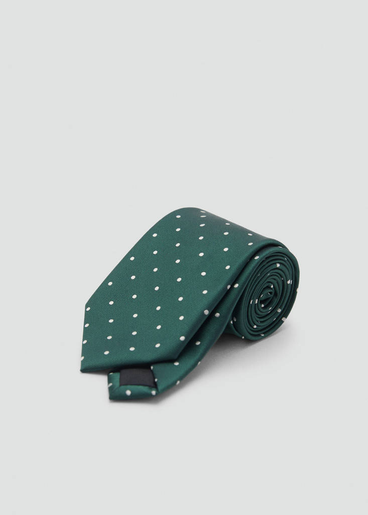 Polka-dot patterned tie — Dark Green