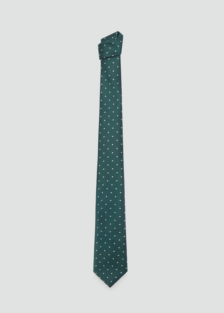 Polka-dot patterned tie — Dark Green