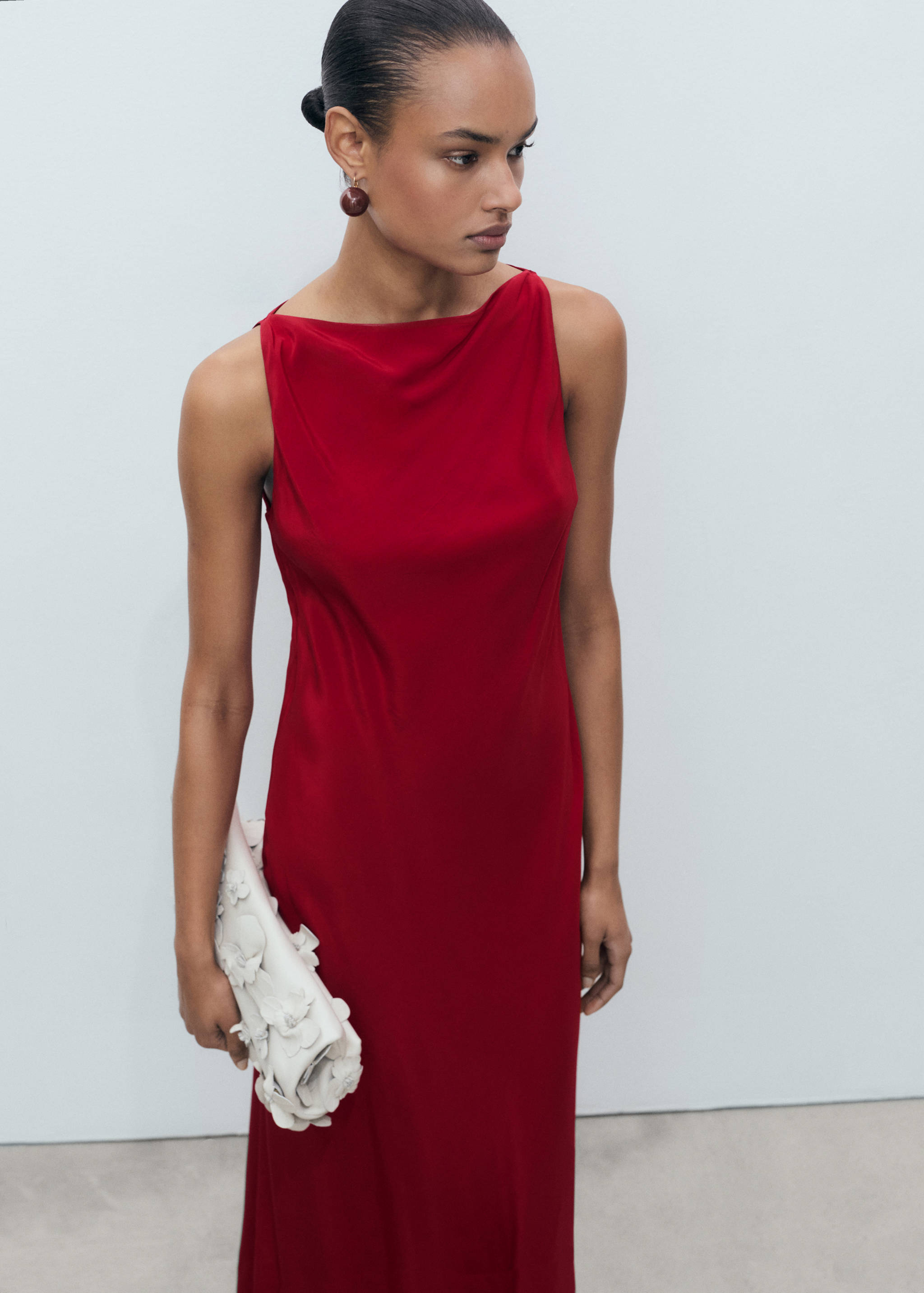 Satin midi dress - Medium plane