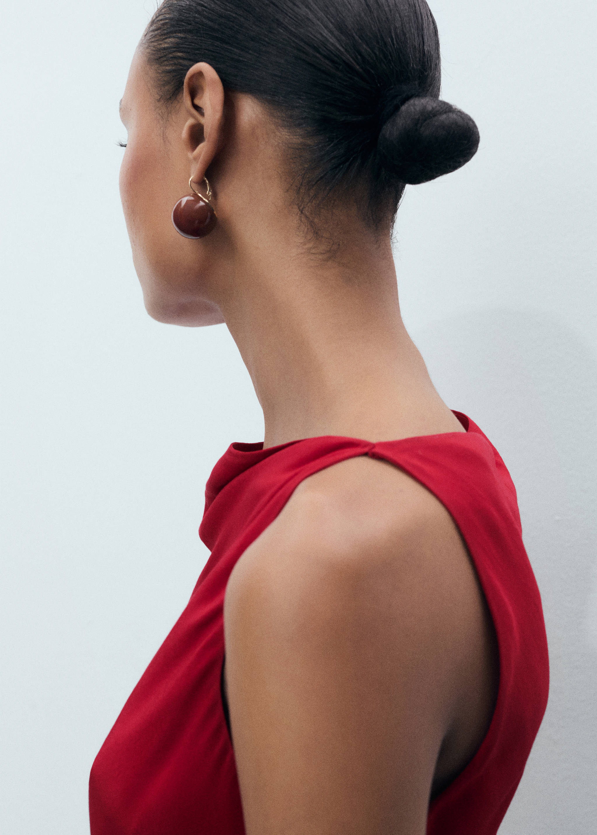 Satin midi dress - Details of the article 1