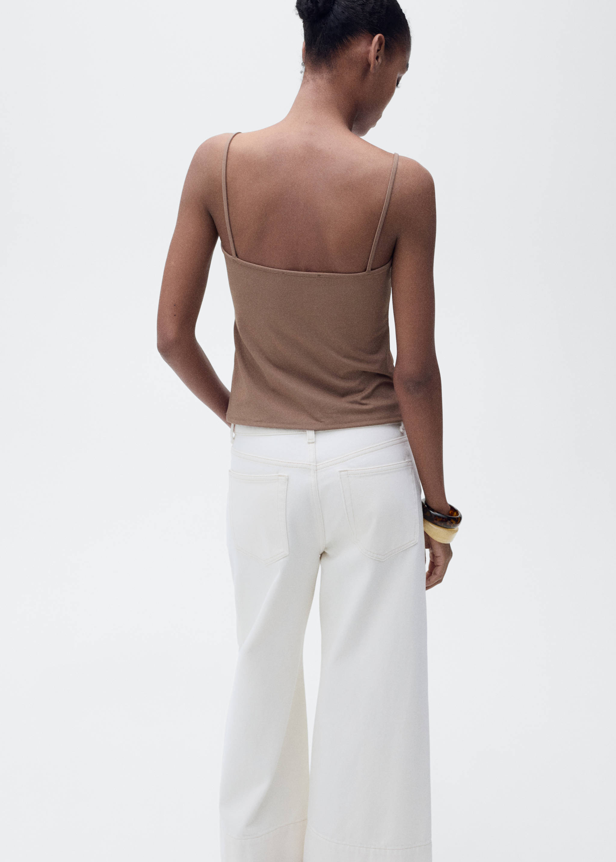 Fitted top with thin straps - Reverse of the article