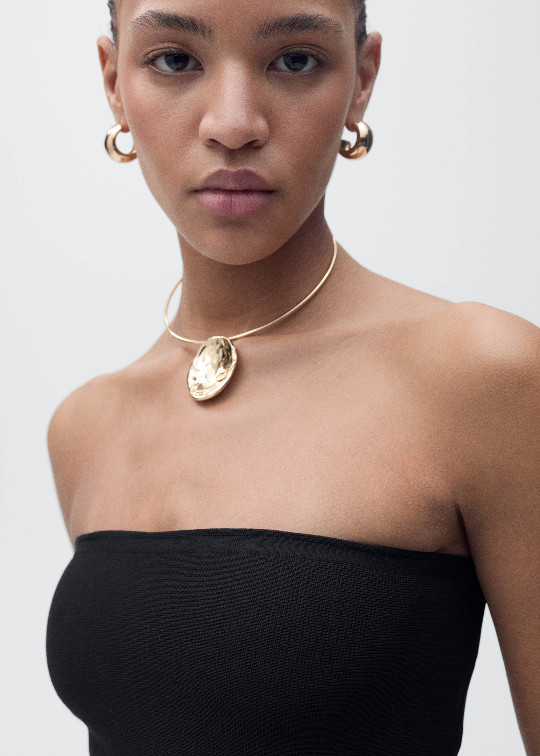 Strapless flared knitted dress - Details of the article 1