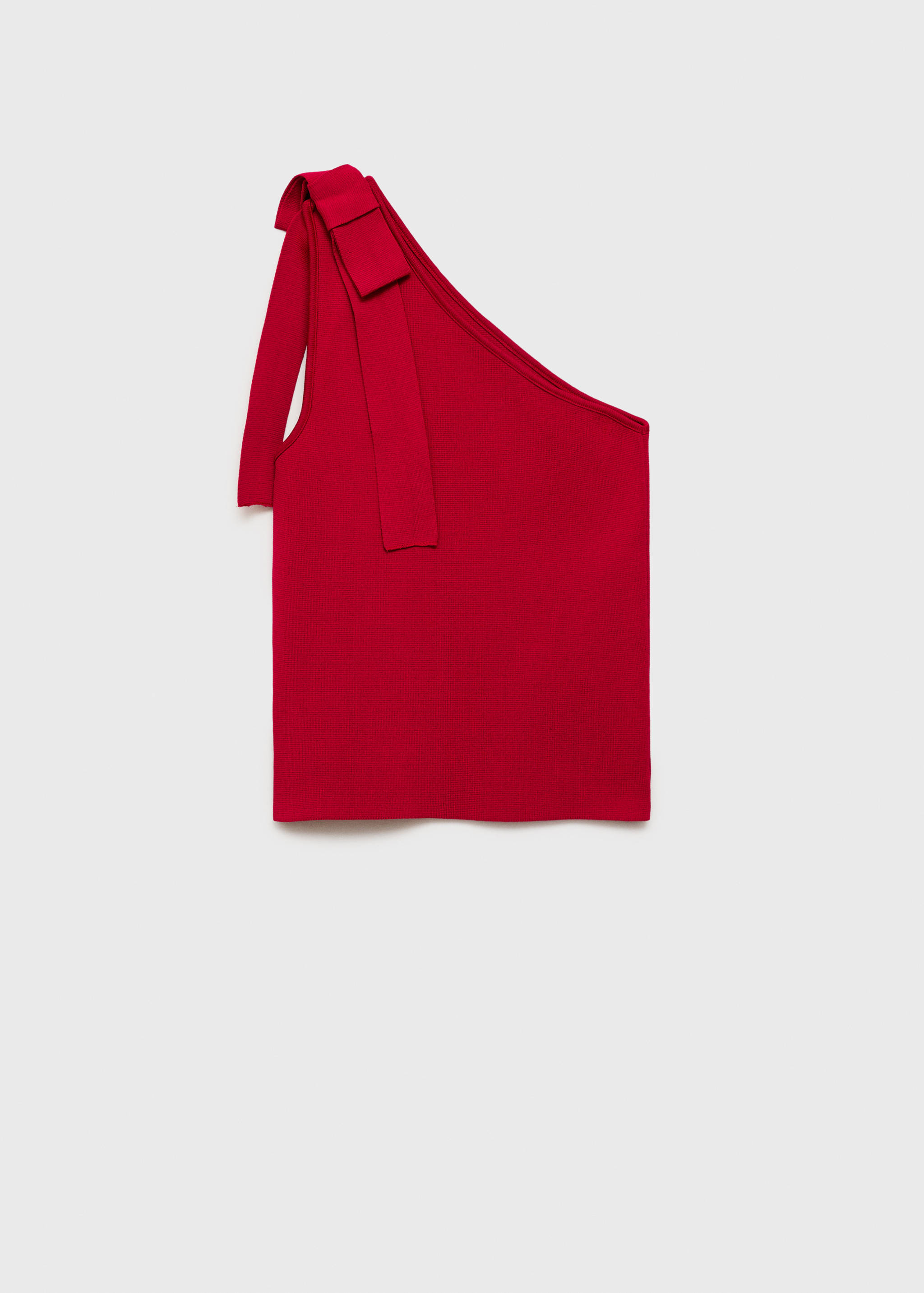 Asymmetrical knitted top with bow - Article without model