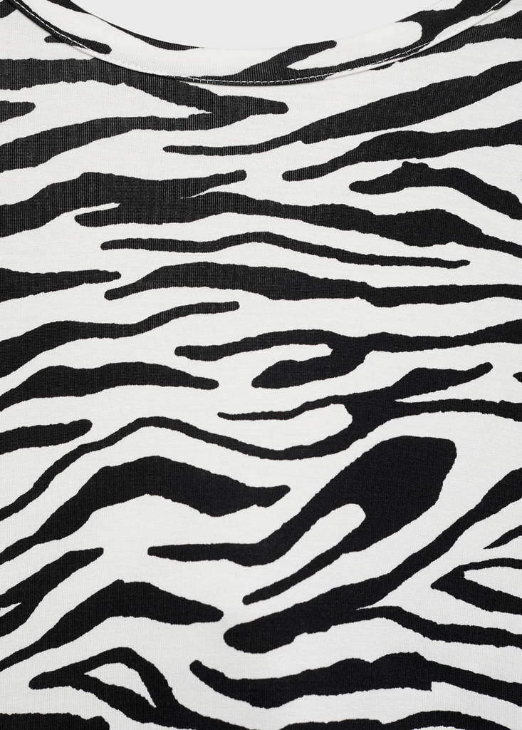 Zebra-print fitted midi-dress — Black