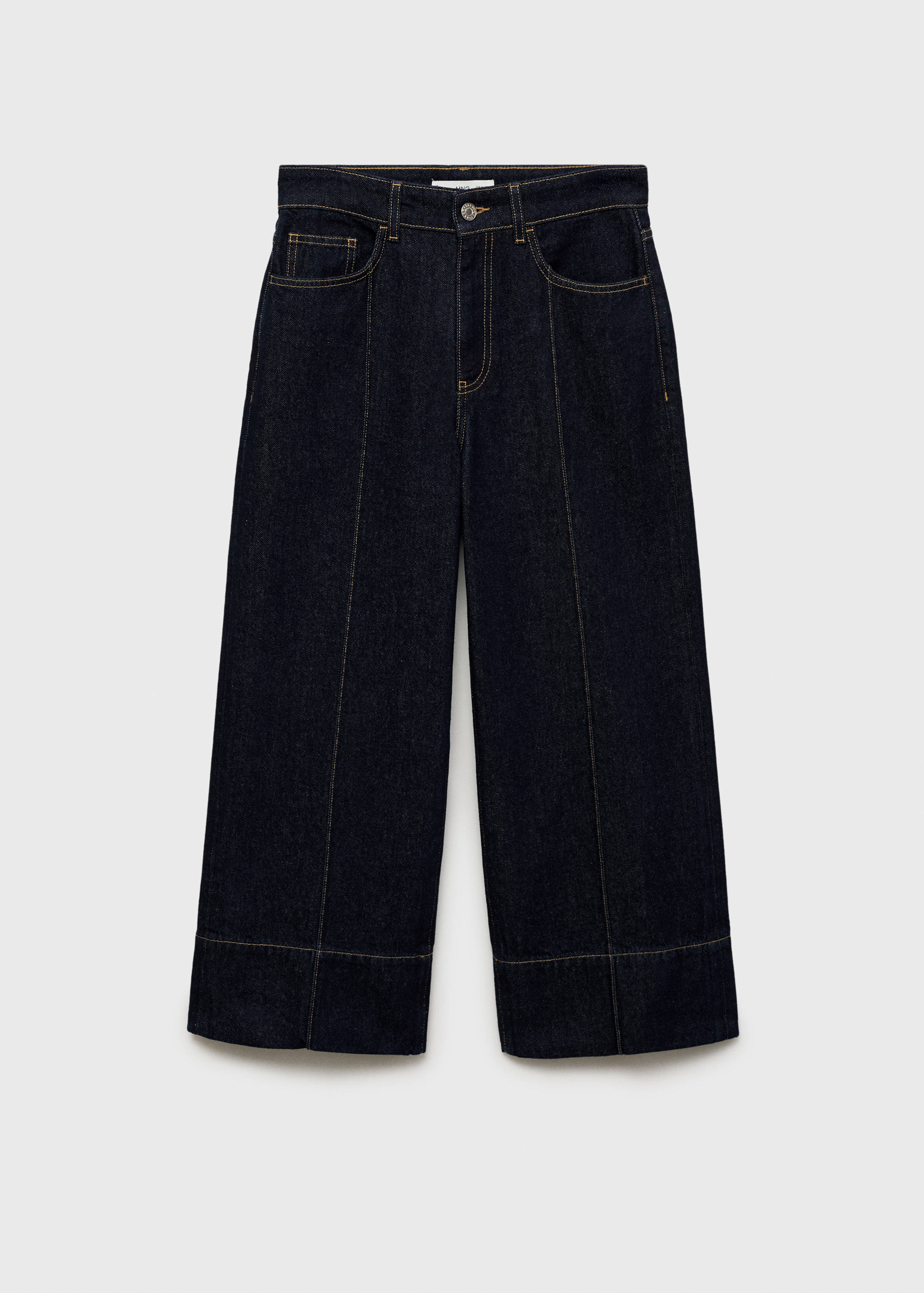 Wide leg cropped jeans with seam detail - Article without model