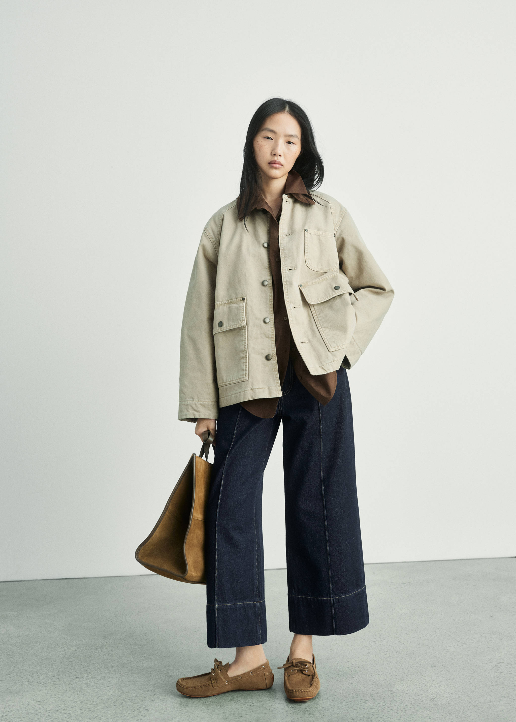 Wide leg cropped jeans with seam detail - Details of the article 7