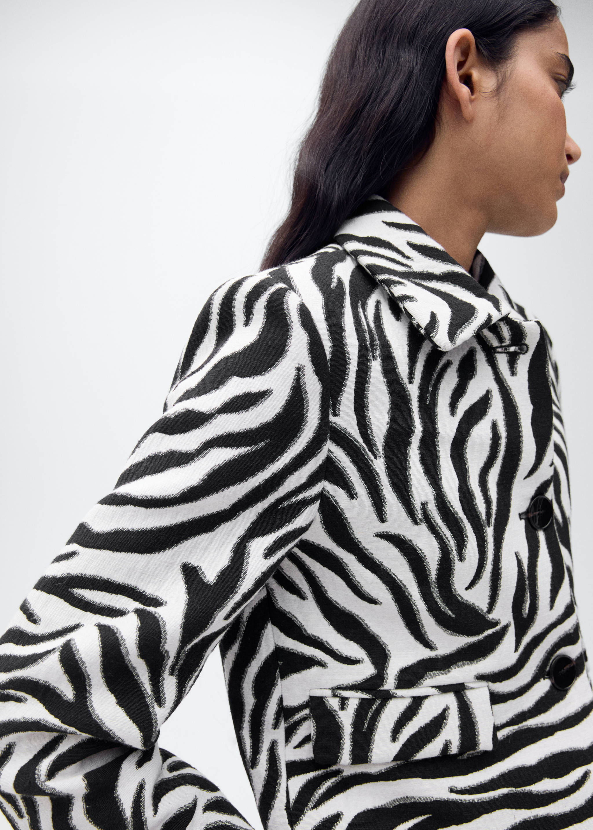 Zebra-print jacket with buttons - Medium plane