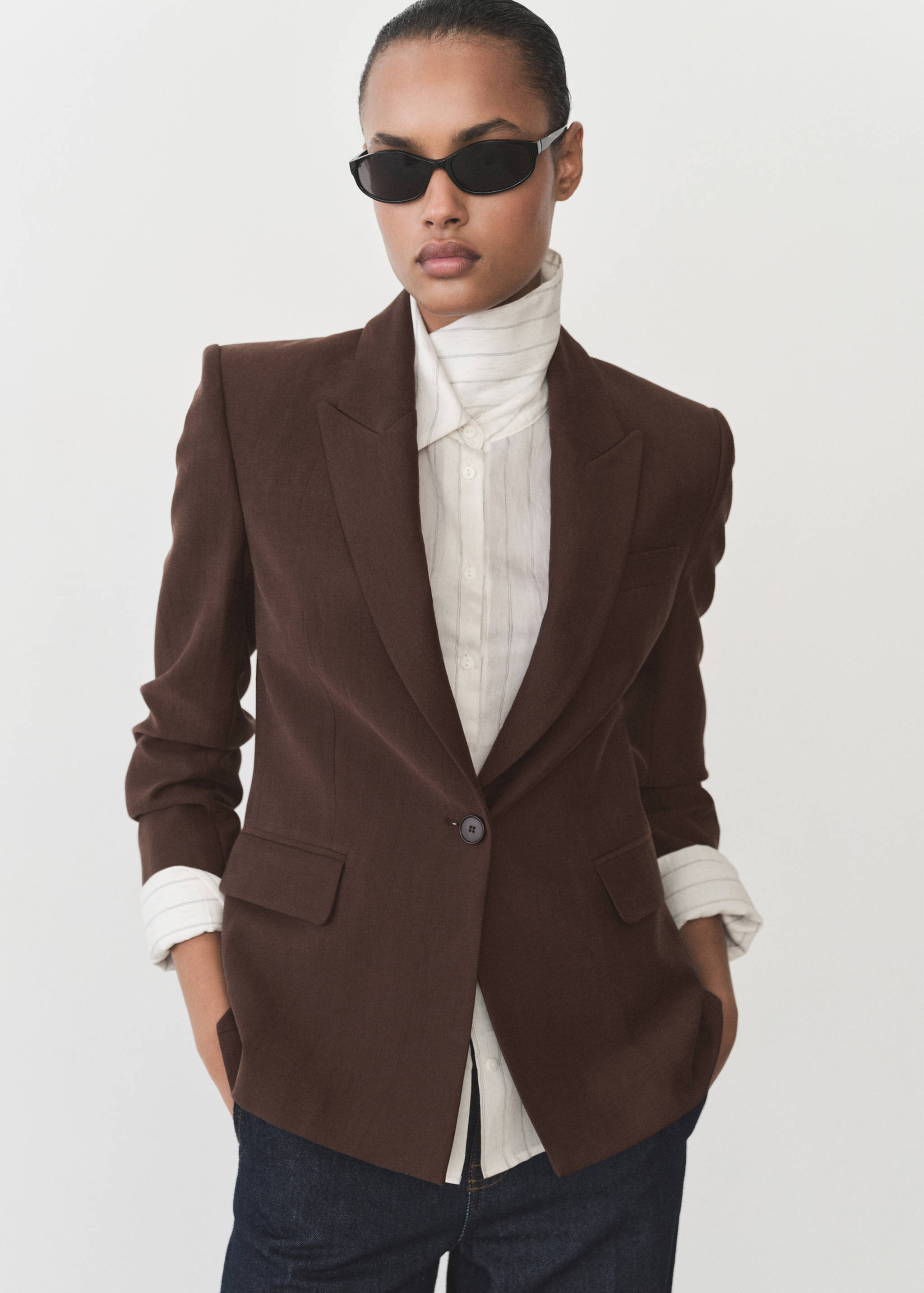 莱赛尔纤维修身西装外套 - null