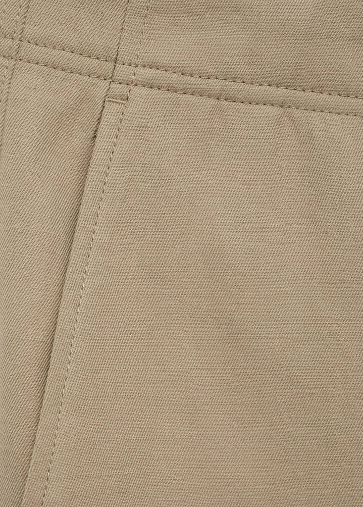 Linen-blend regular-fit trousers — Beige