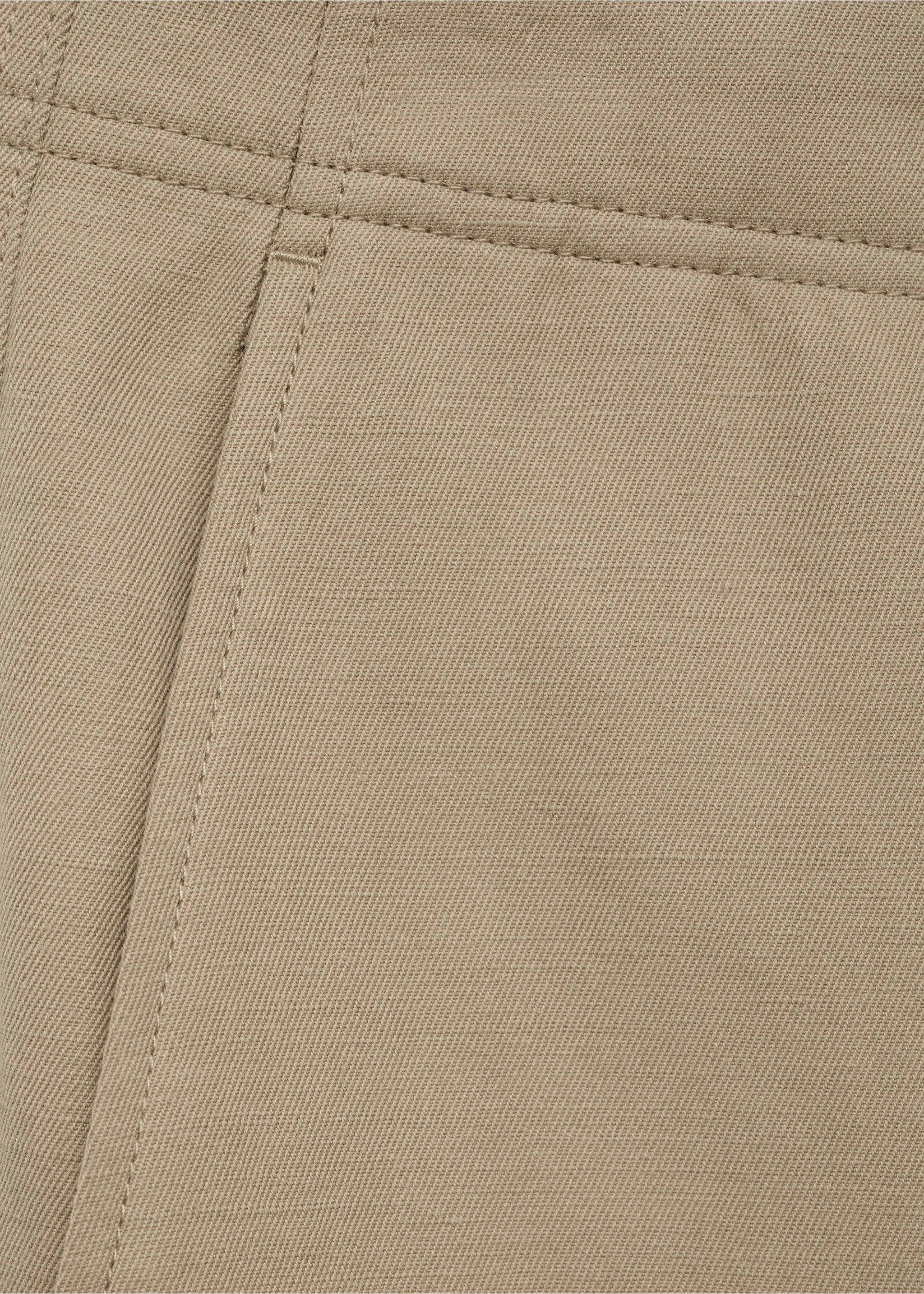 Linen-blend regular-fit pants - Details of the article 0, Beige. Ref: 87035917-00.