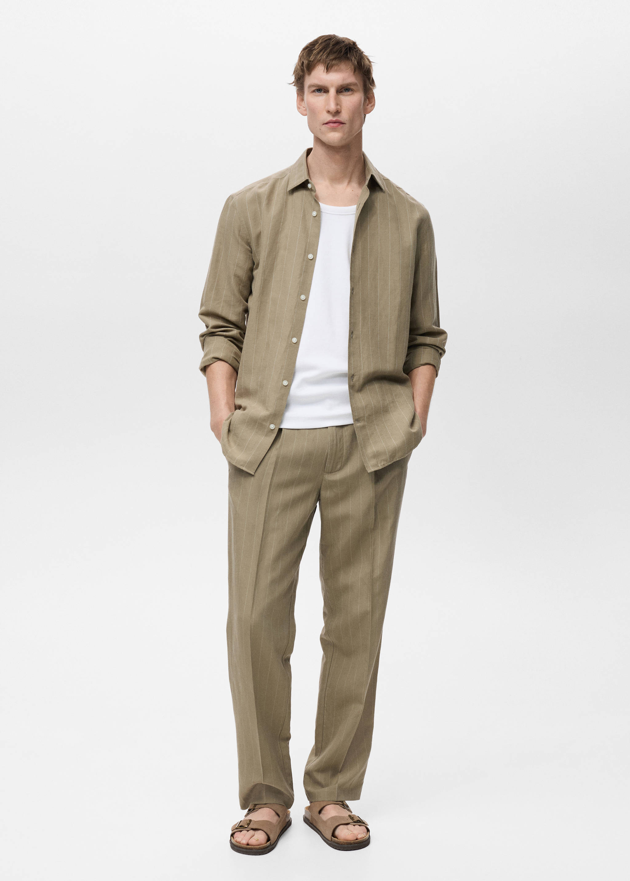 Pinstripe linen pants - General plane