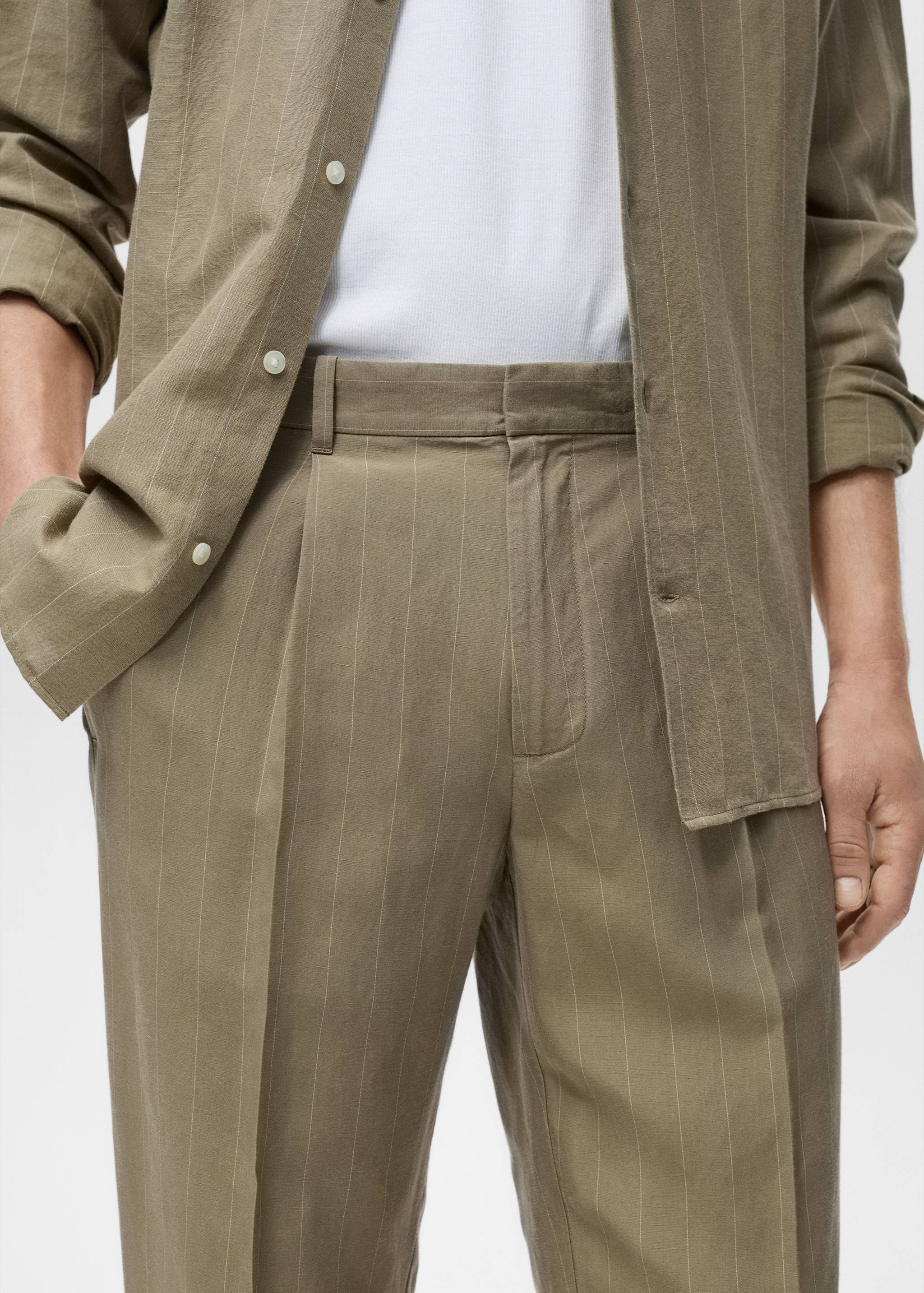 Pinstripe linen pants - Details of the article 1