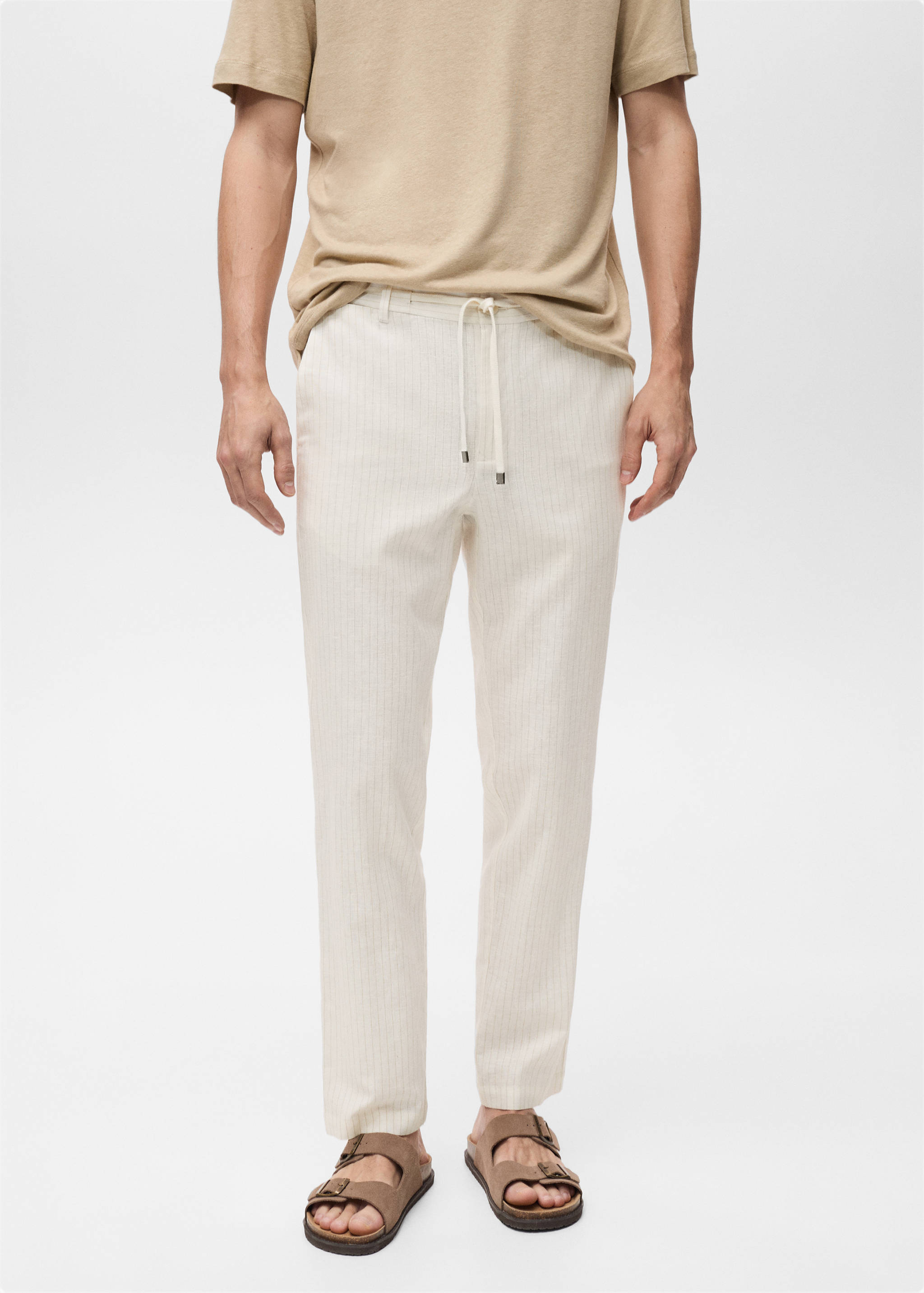 Pinstripe linen pants - Medium plane