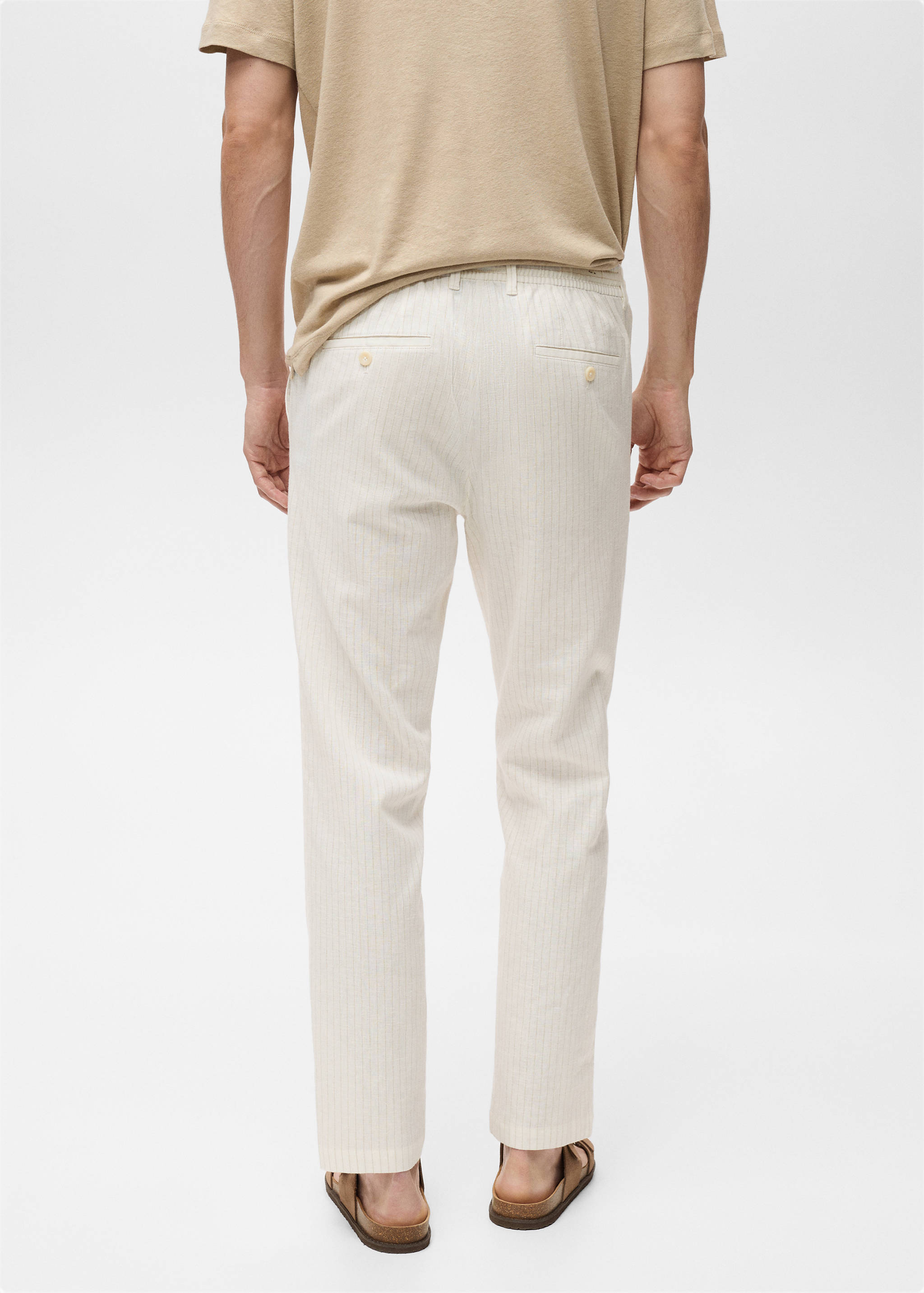 Pinstripe linen pants - Reverse of the article