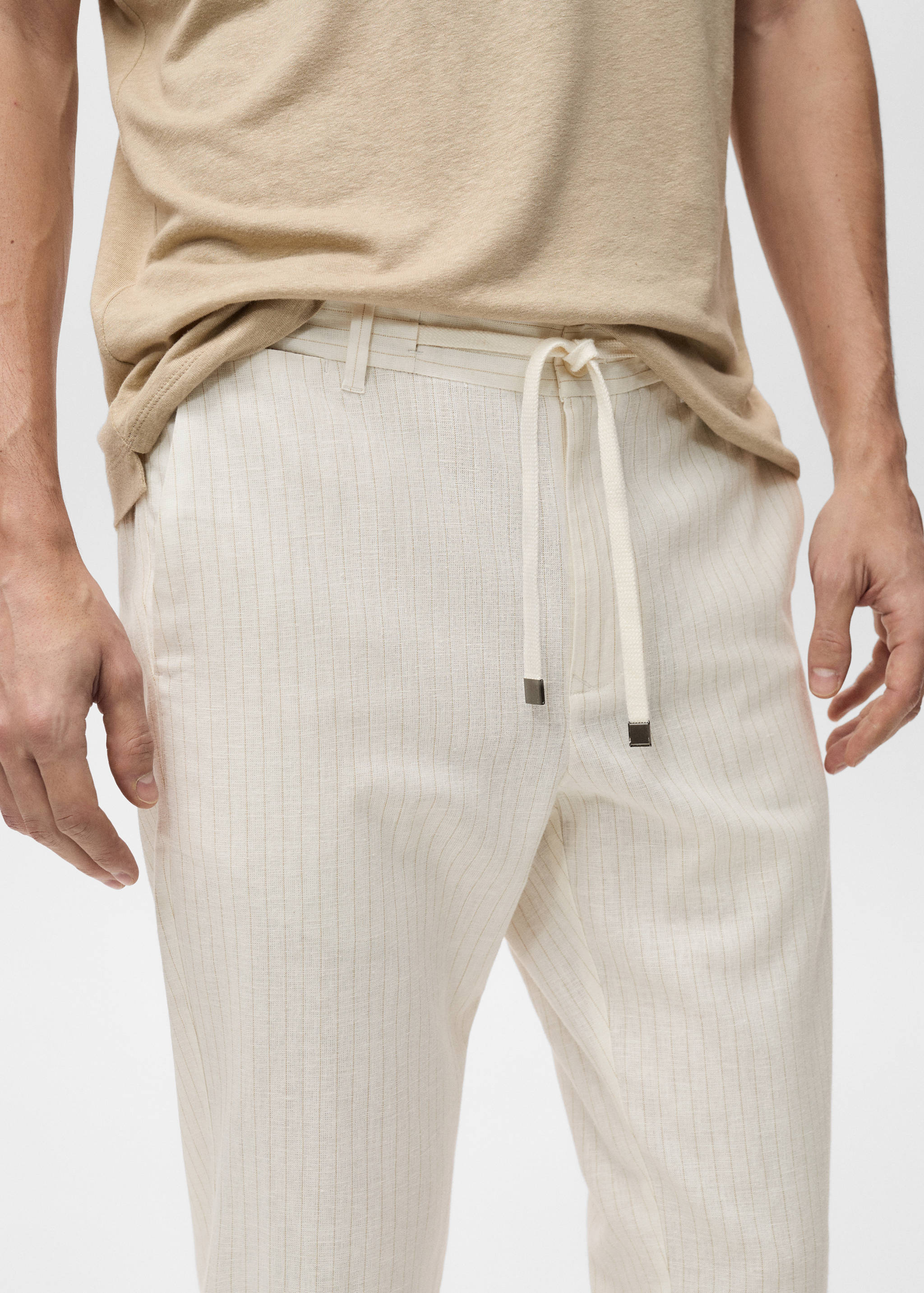 Pinstripe linen pants - Details of the article 1
