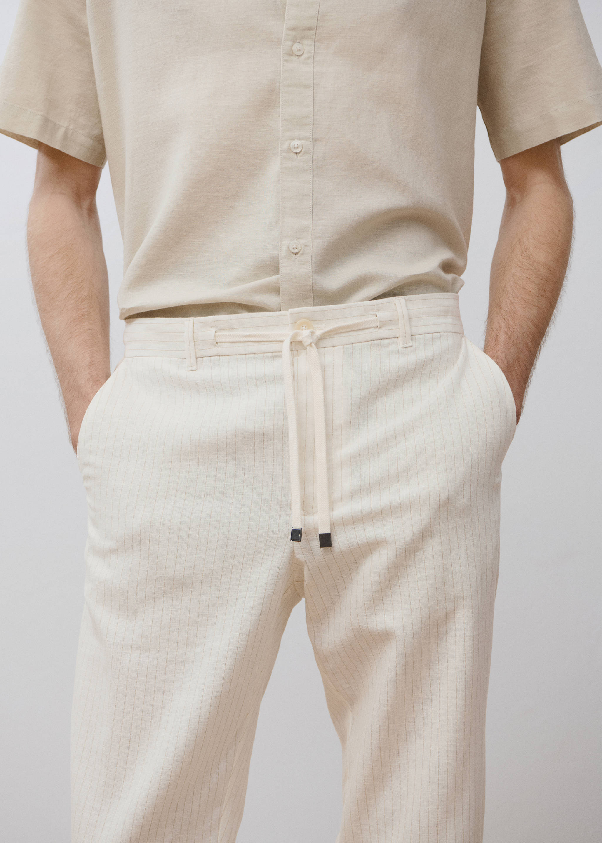 Pinstripe linen pants - Details of the article 9