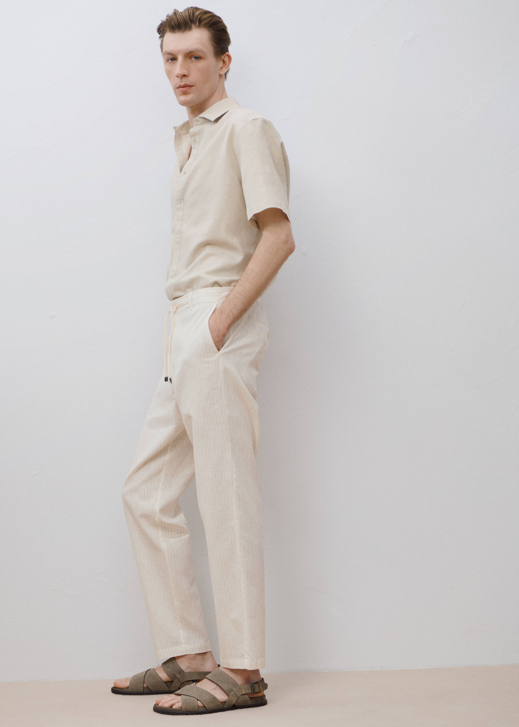 Pinstripe linen pants - Details of the article 5