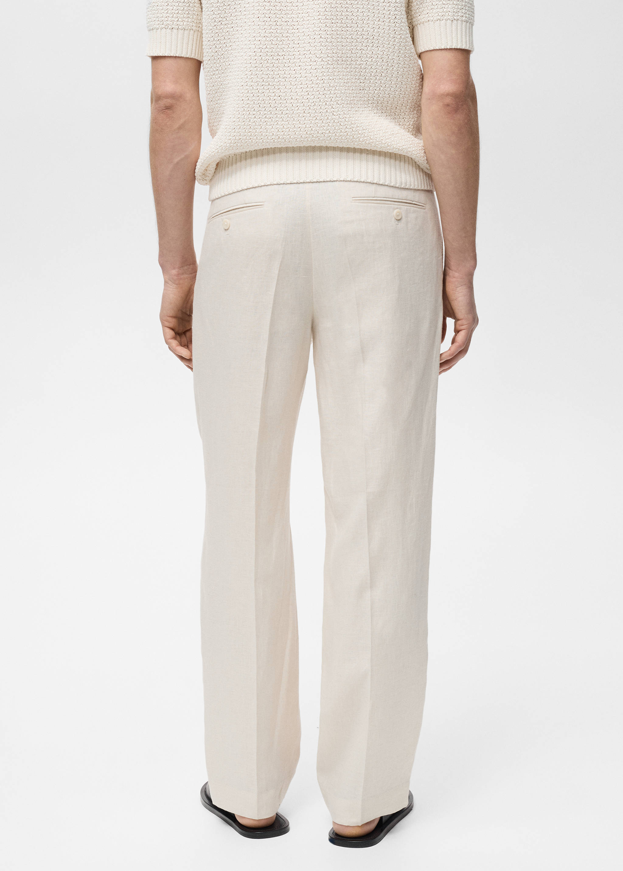 100% linen pleated trousers - Reverse of the article