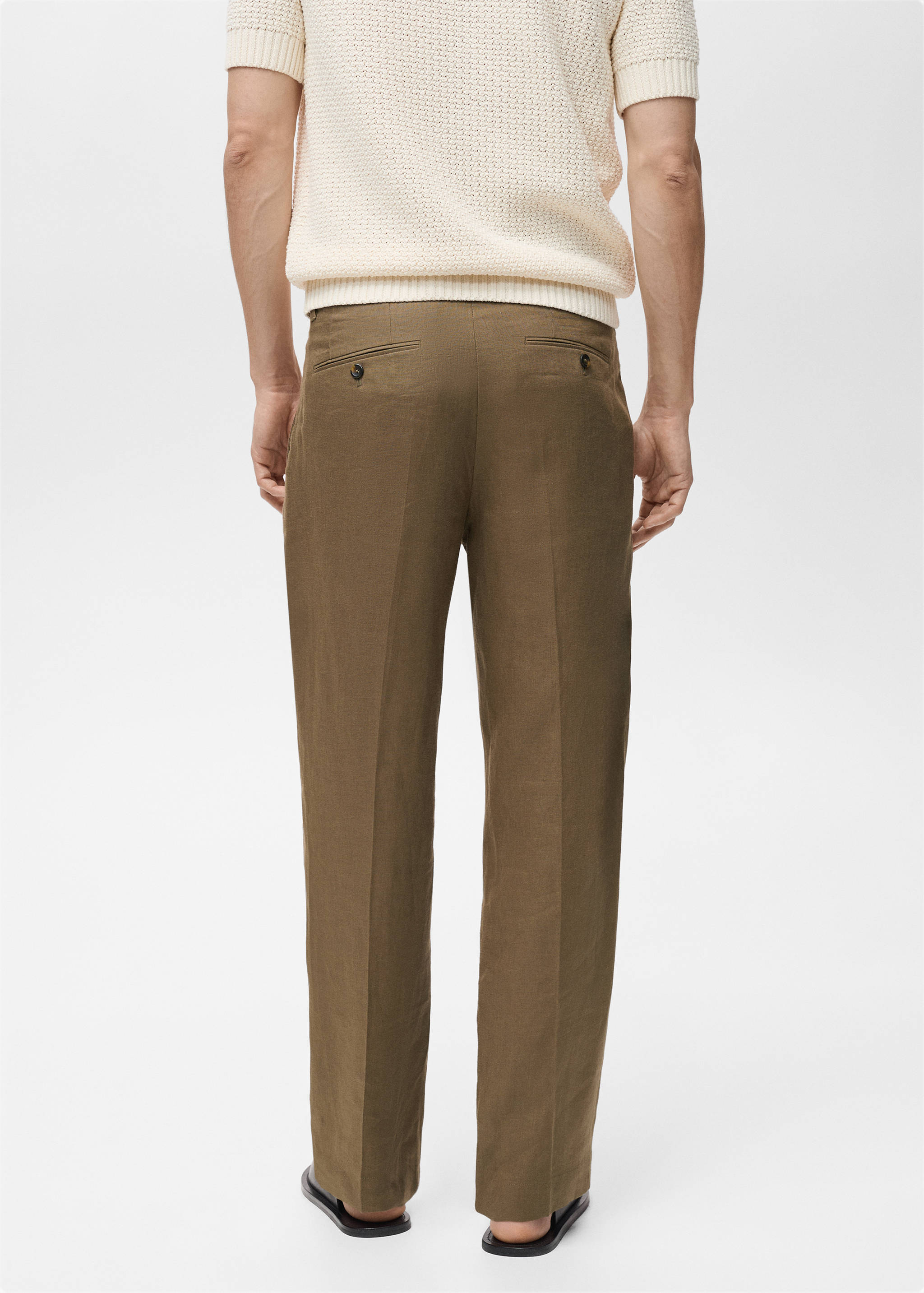 100% linen pleated trousers - Reverse of the article