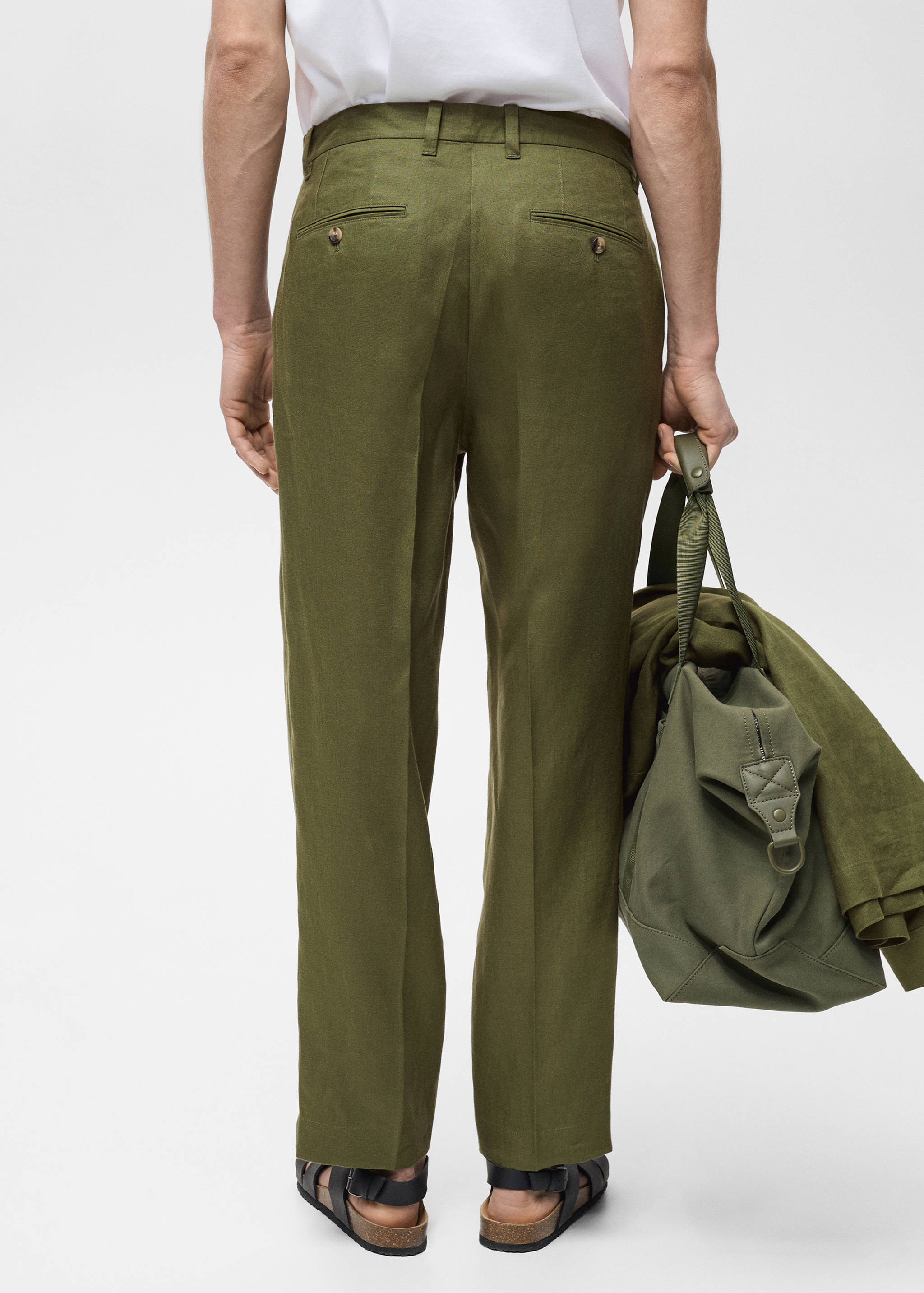 100% linen regular-fit trousers - Reverse of the article