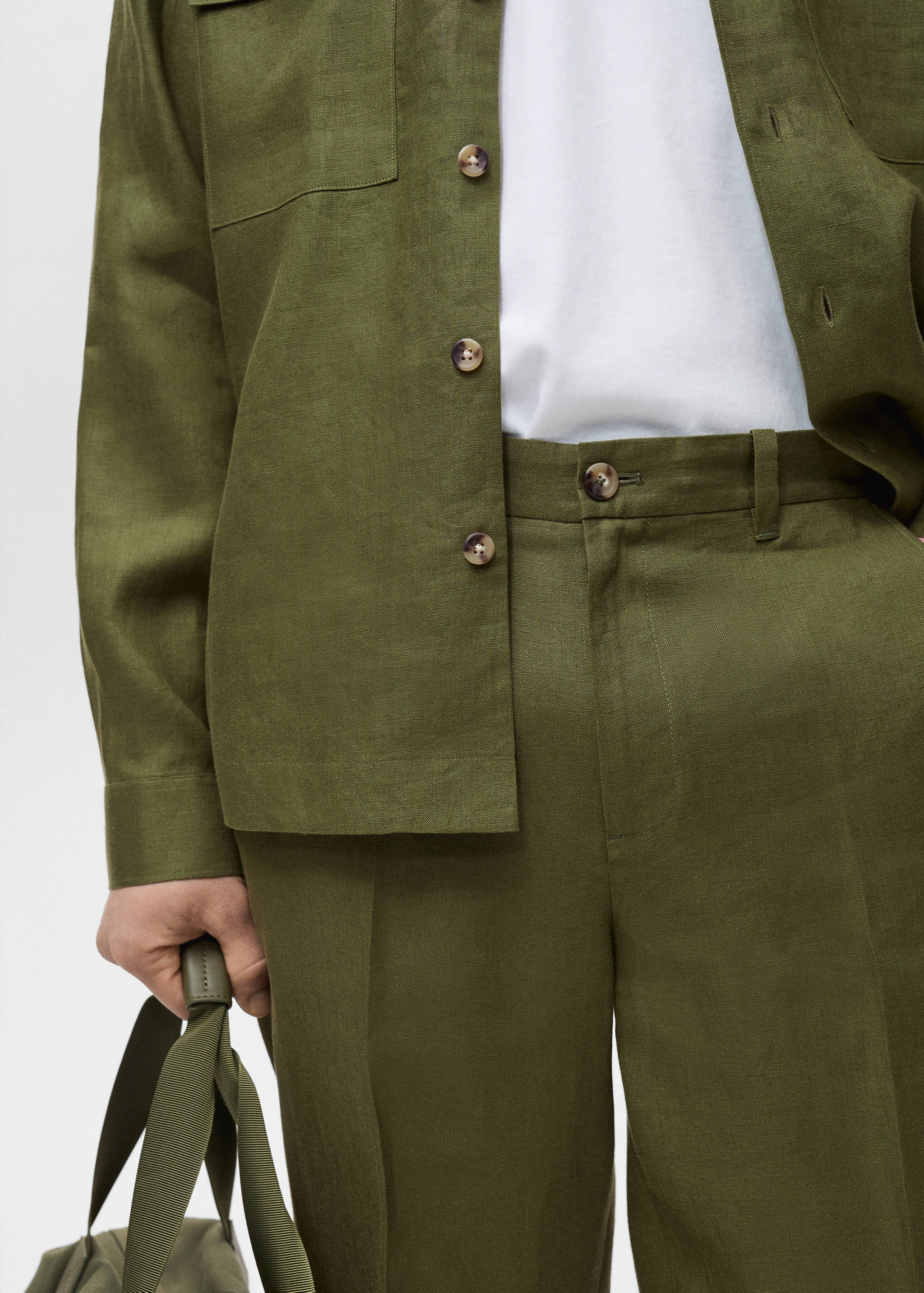 100% linen regular-fit trousers - Details of the article 1