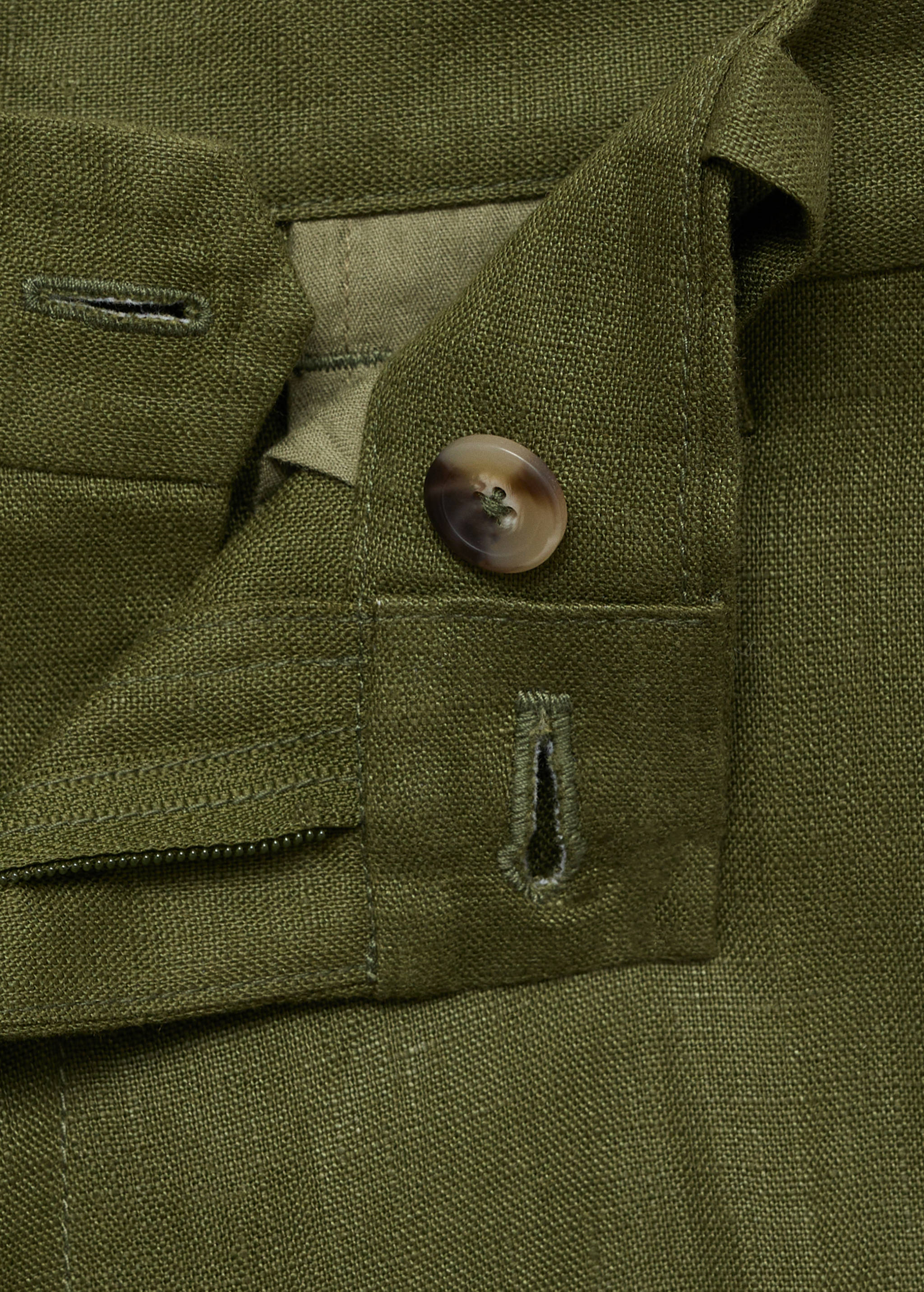100% linen regular-fit trousers - Details of the article 8