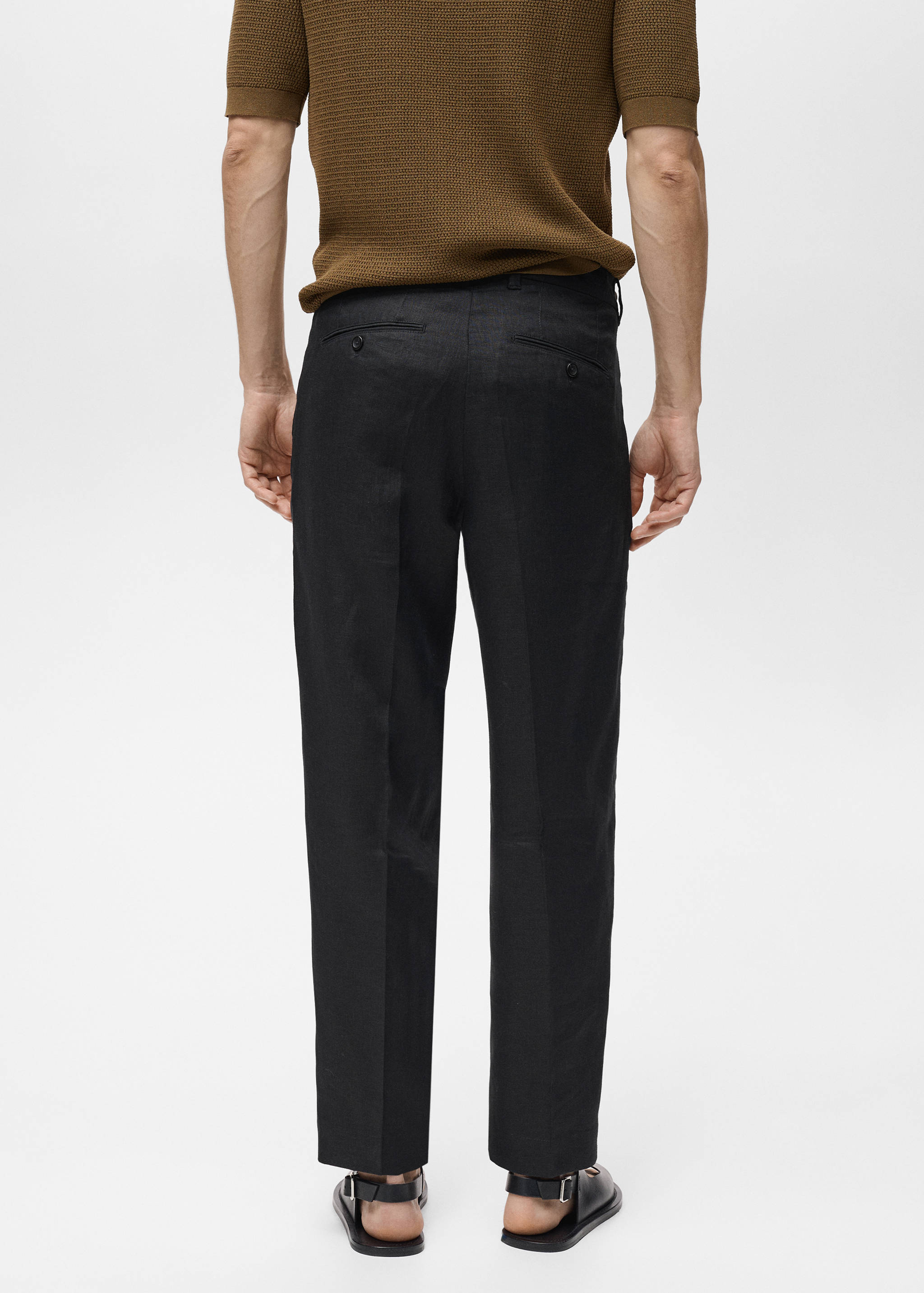 100% linen regular-fit trousers - Reverse of the article
