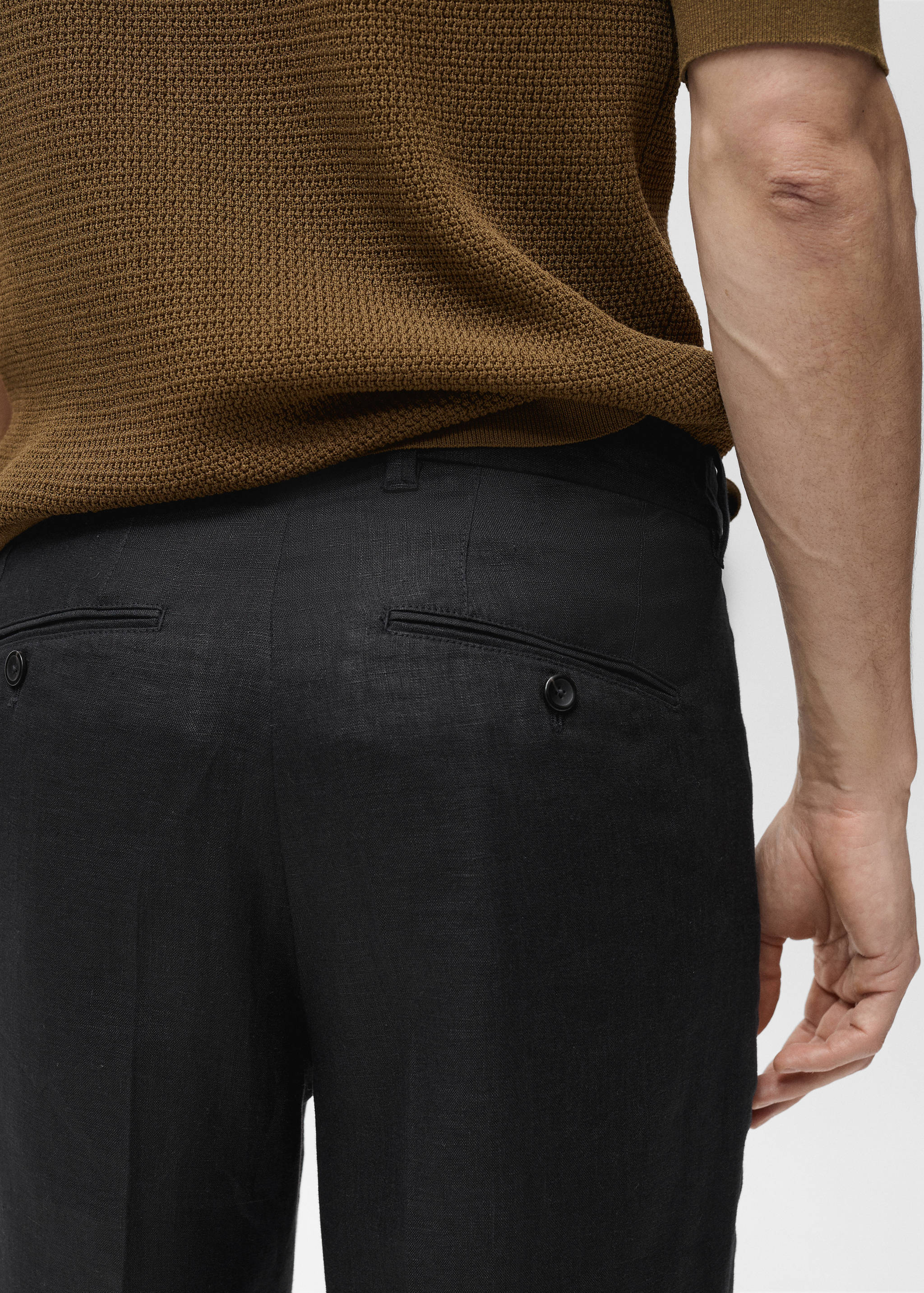 100% linen regular-fit trousers - Details of the article 6