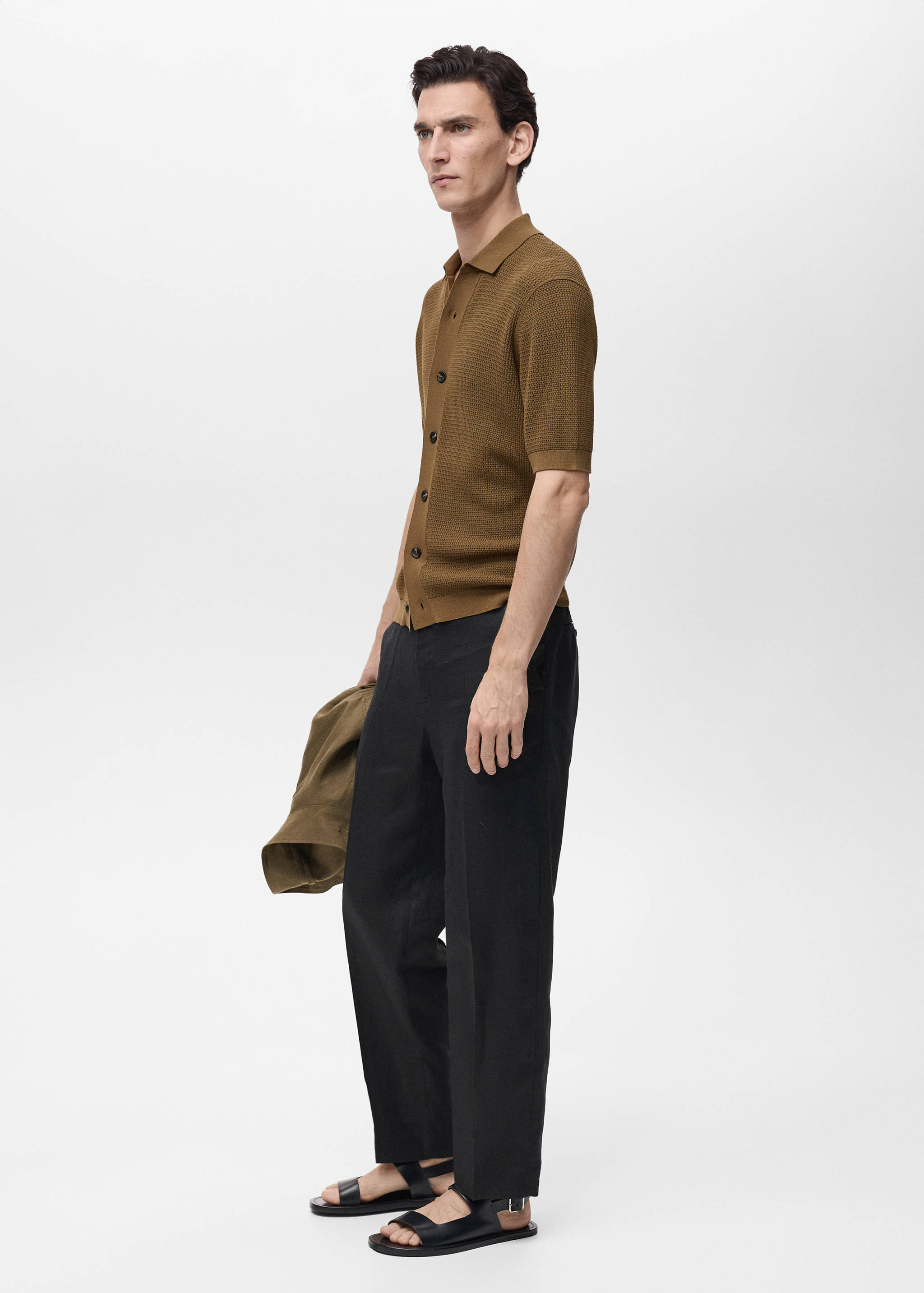 100% linen regular-fit trousers - Details of the article 2