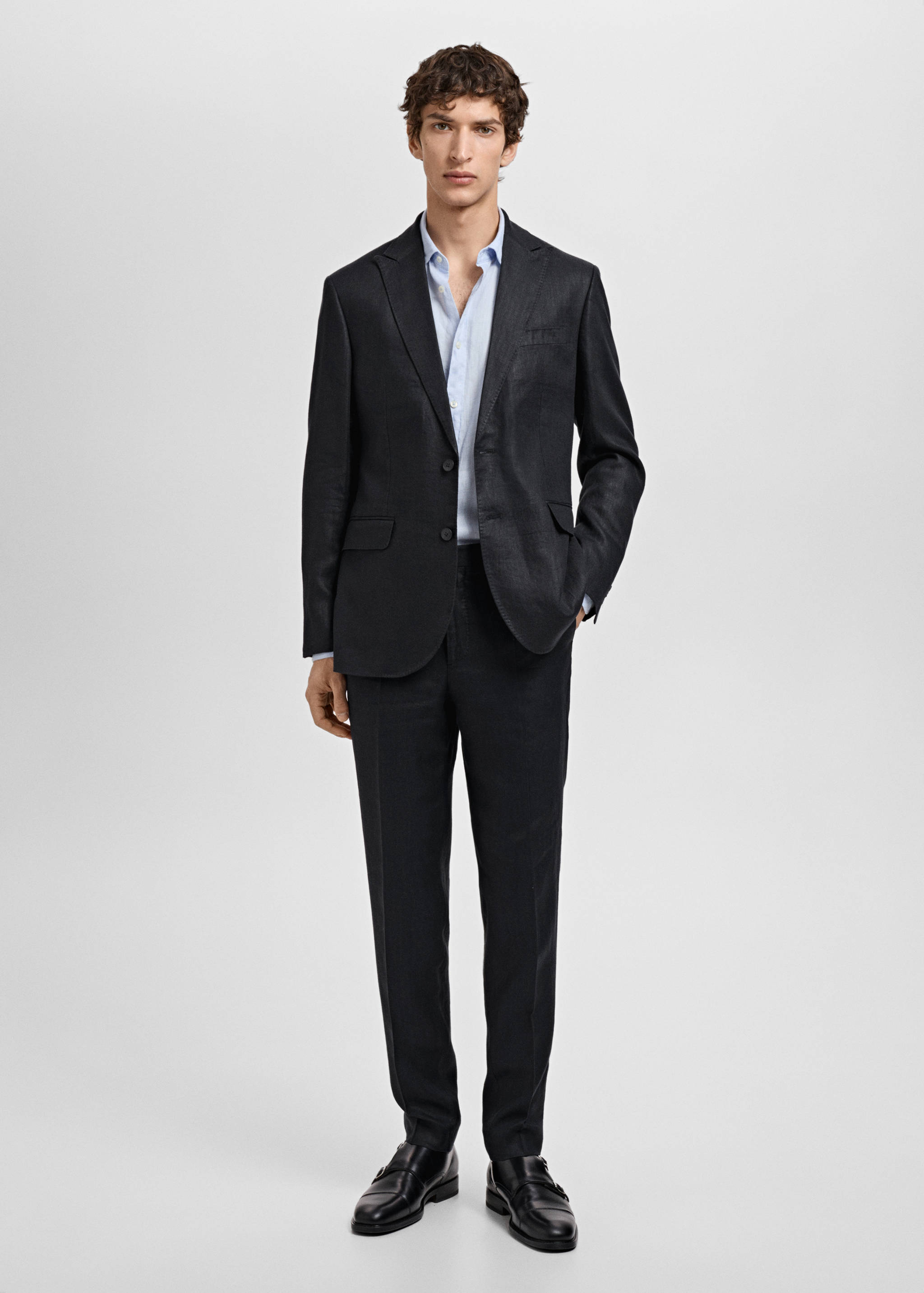 Amalfi 100% linen slim-fit suit blazer - General plane