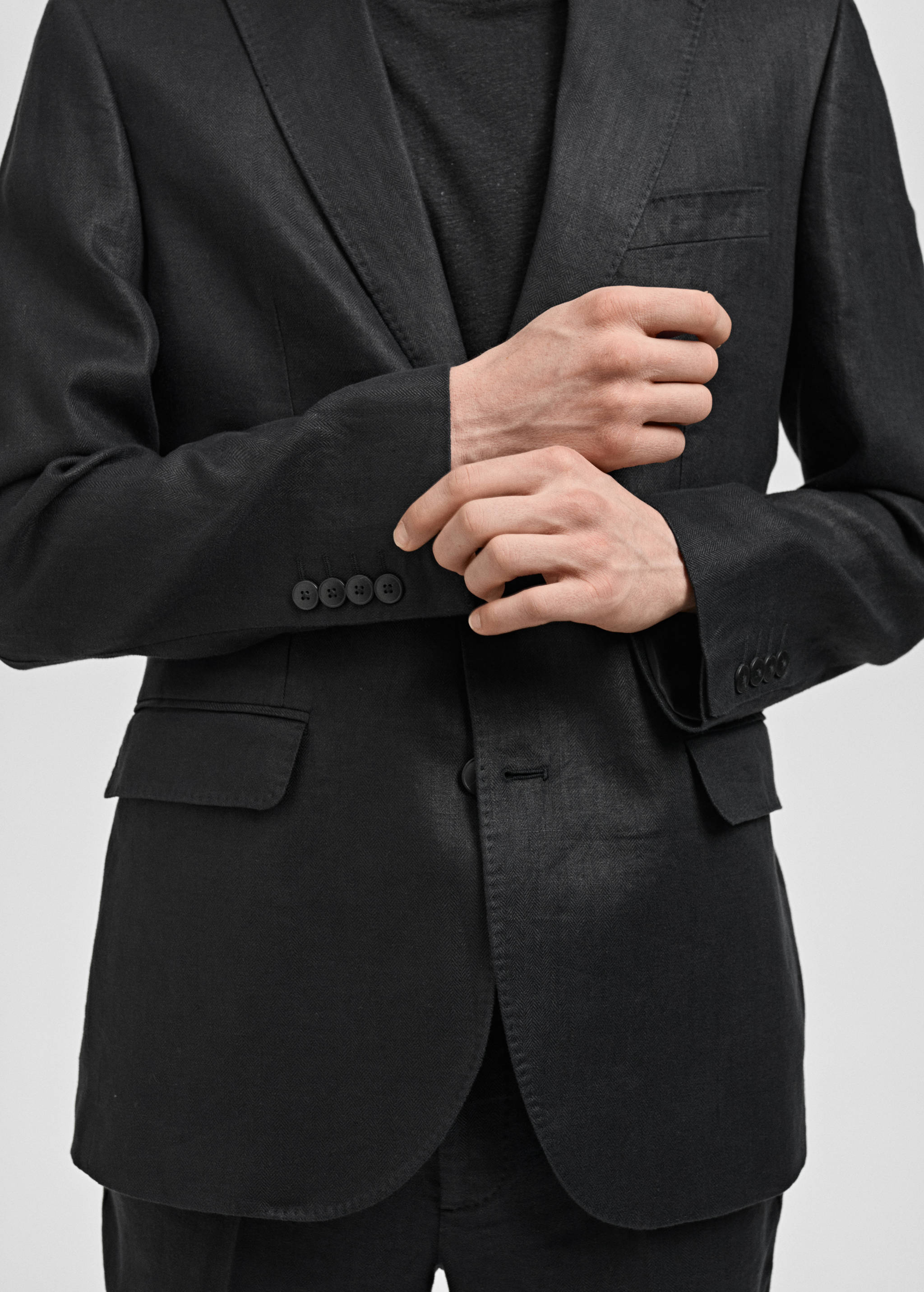 Amalfi 100% linen slim-fit suit jacket - Details of the article 3