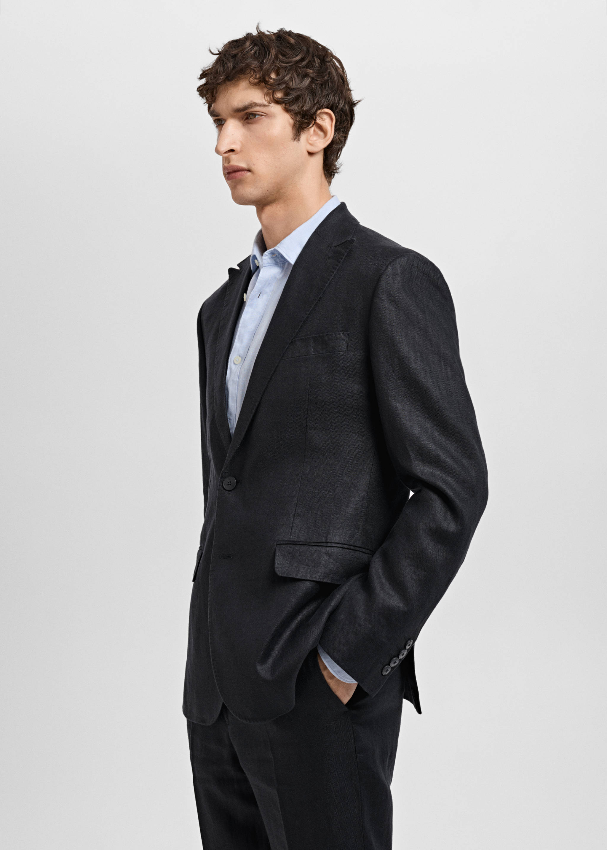 Amalfi 100% linen slim-fit suit blazer - Details of the article 2
