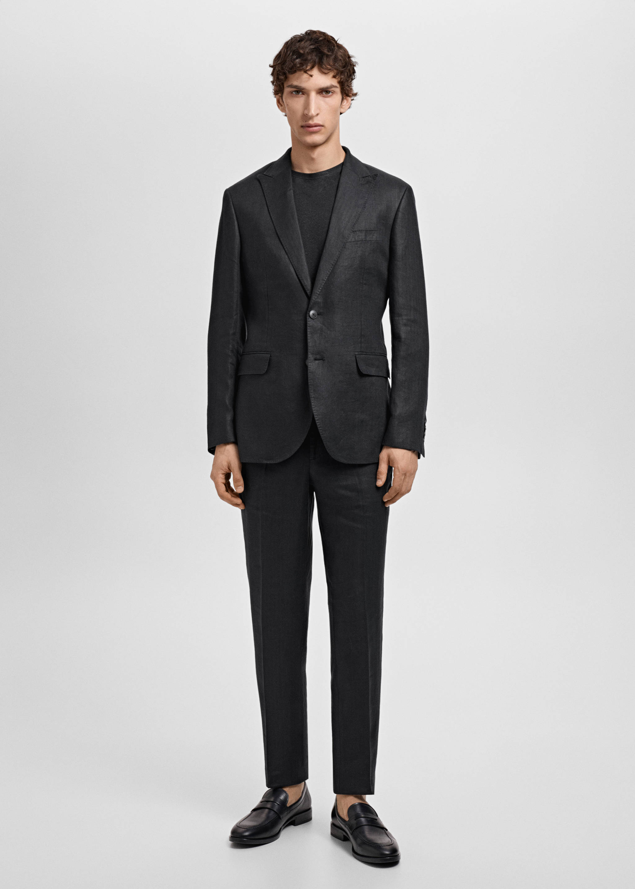 Amalfi 100% linen slim-fit suit jacket - General plane