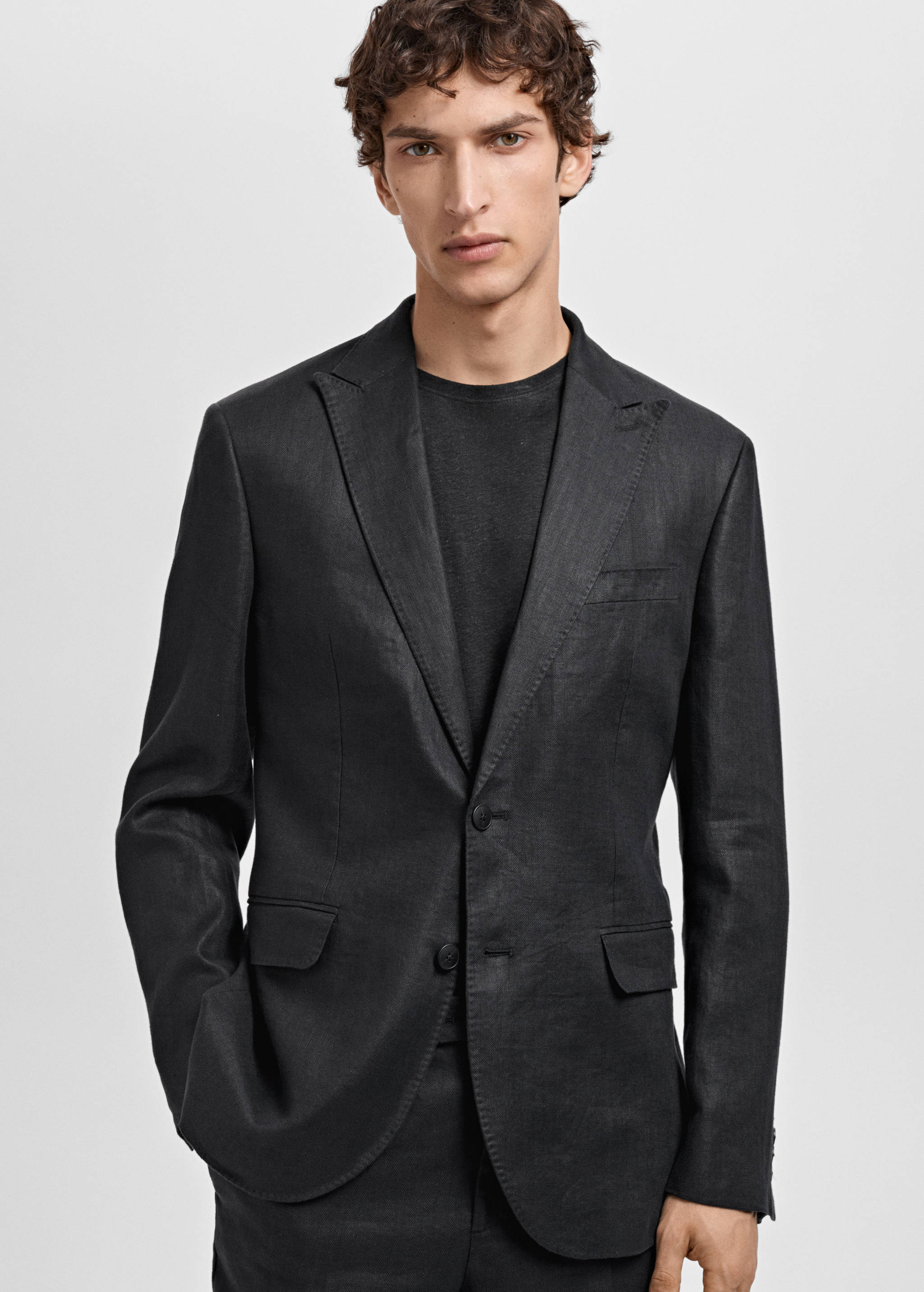 Amalfi 100% linen slim-fit suit jacket - Medium plane