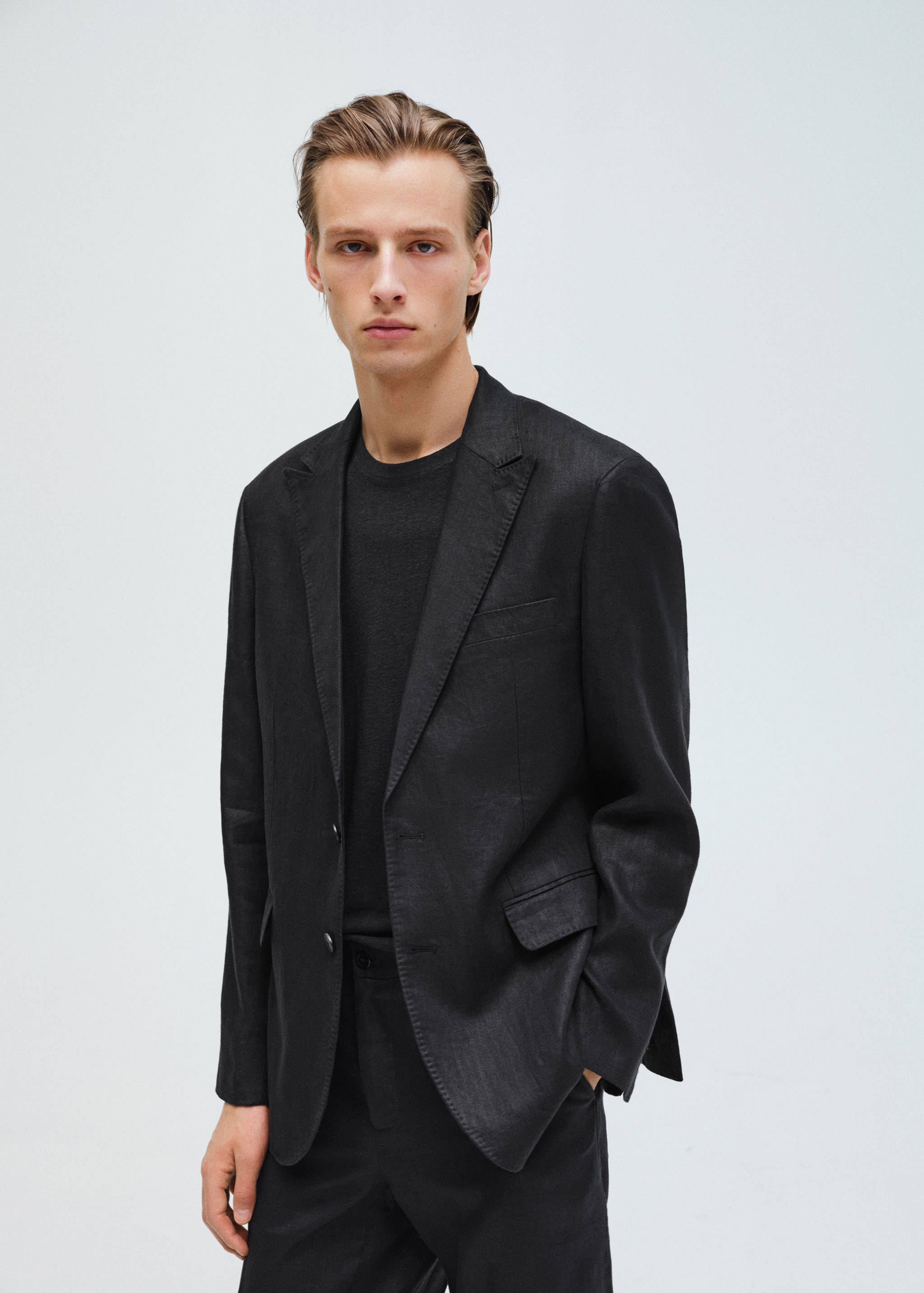 Amalfi 100% linen slim-fit suit blazer - Details of the article 5