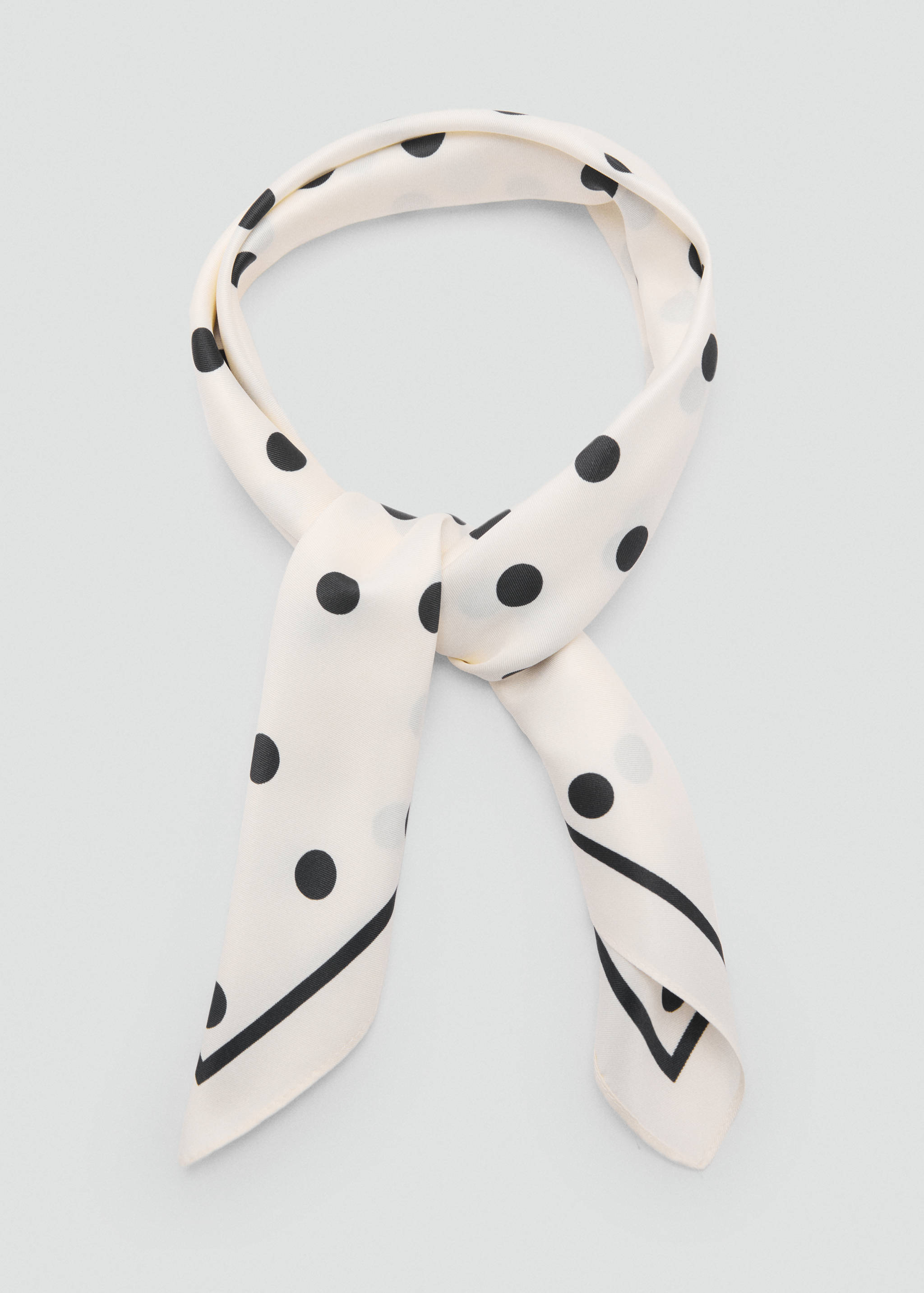 Polka-dot satin scarf - Medium plane