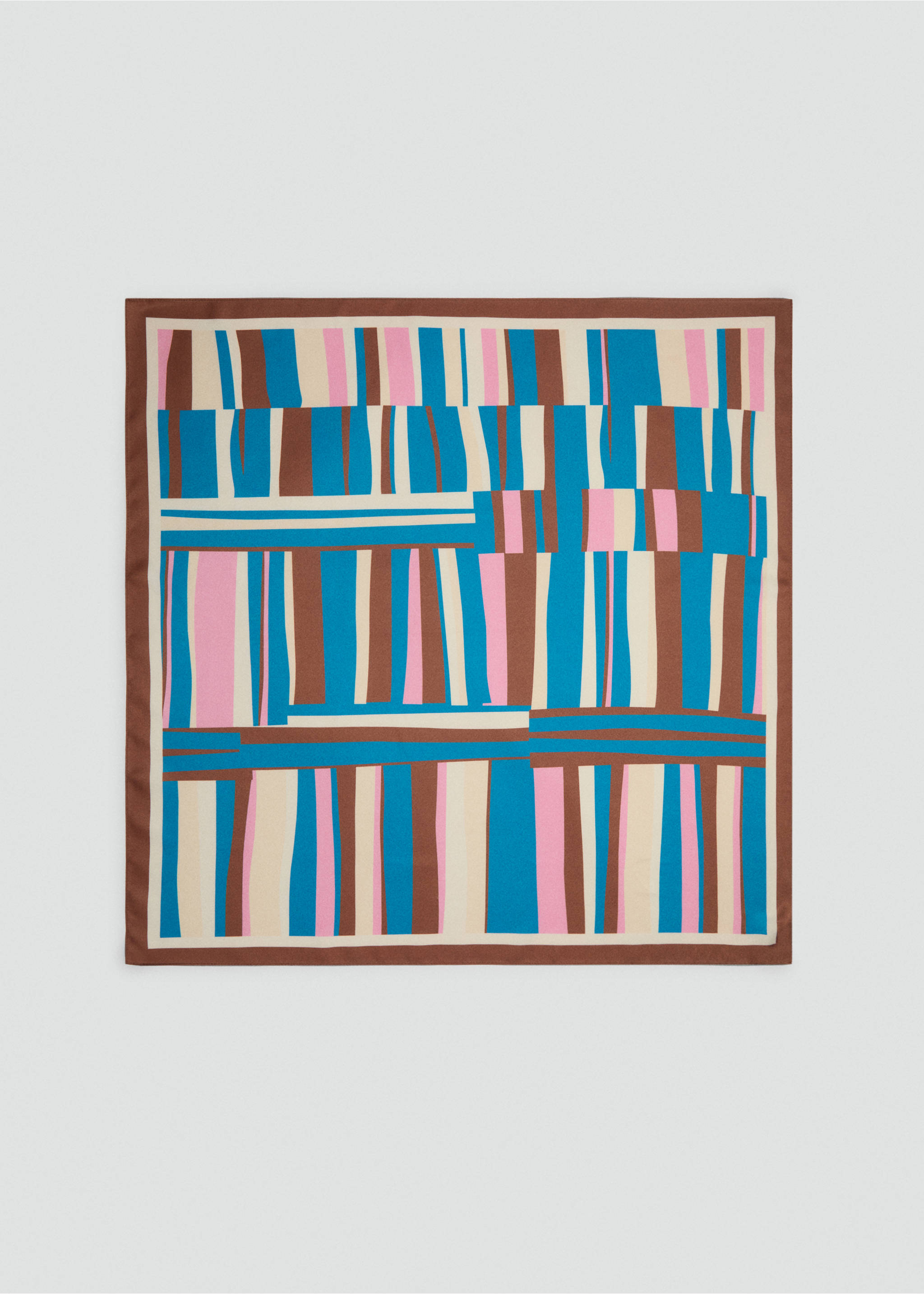 Abstract stripe-print scarf - Article without model, Blue. Ref: 87035932-00.