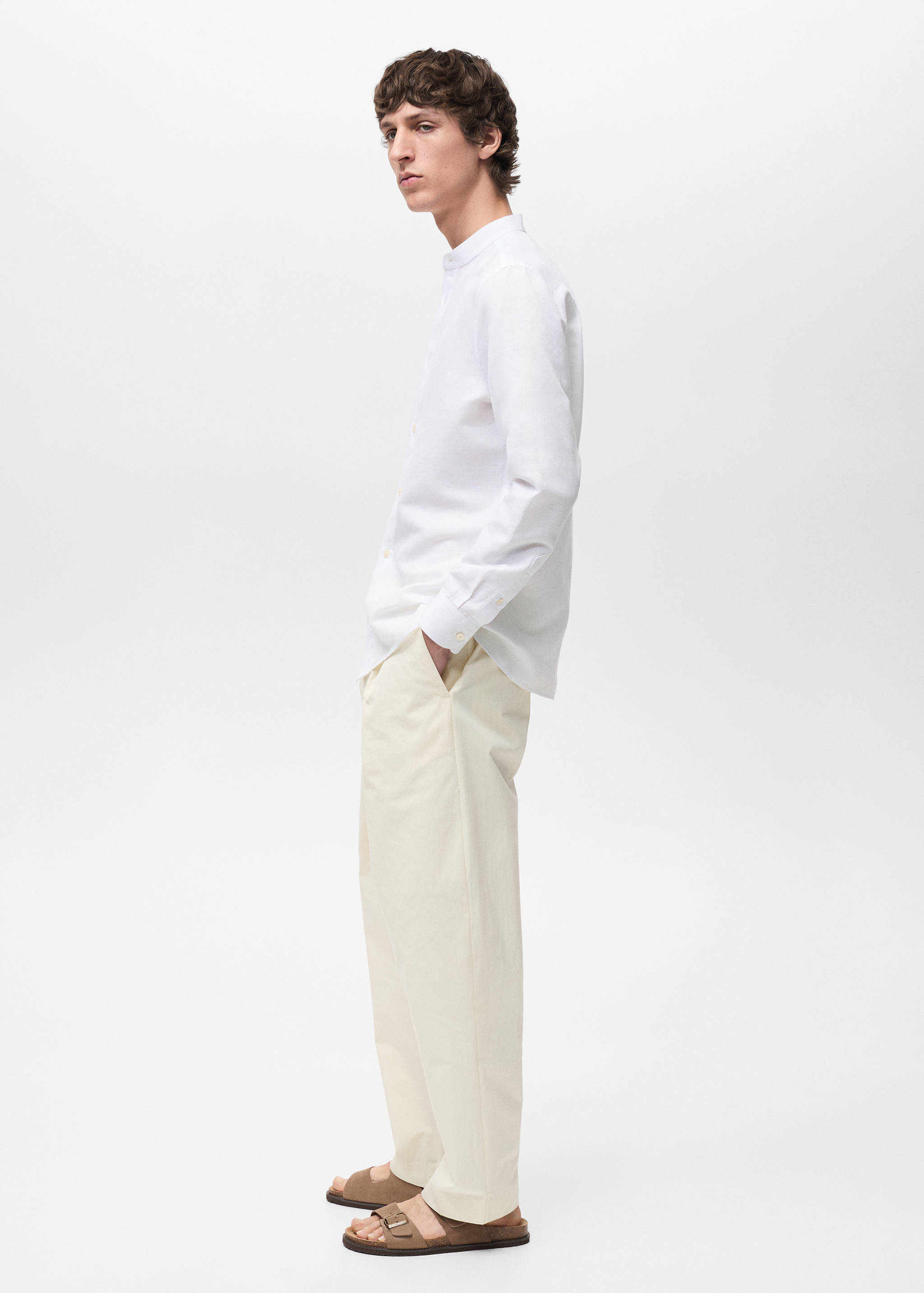 Mao collar linen shirt - Details of the article 2