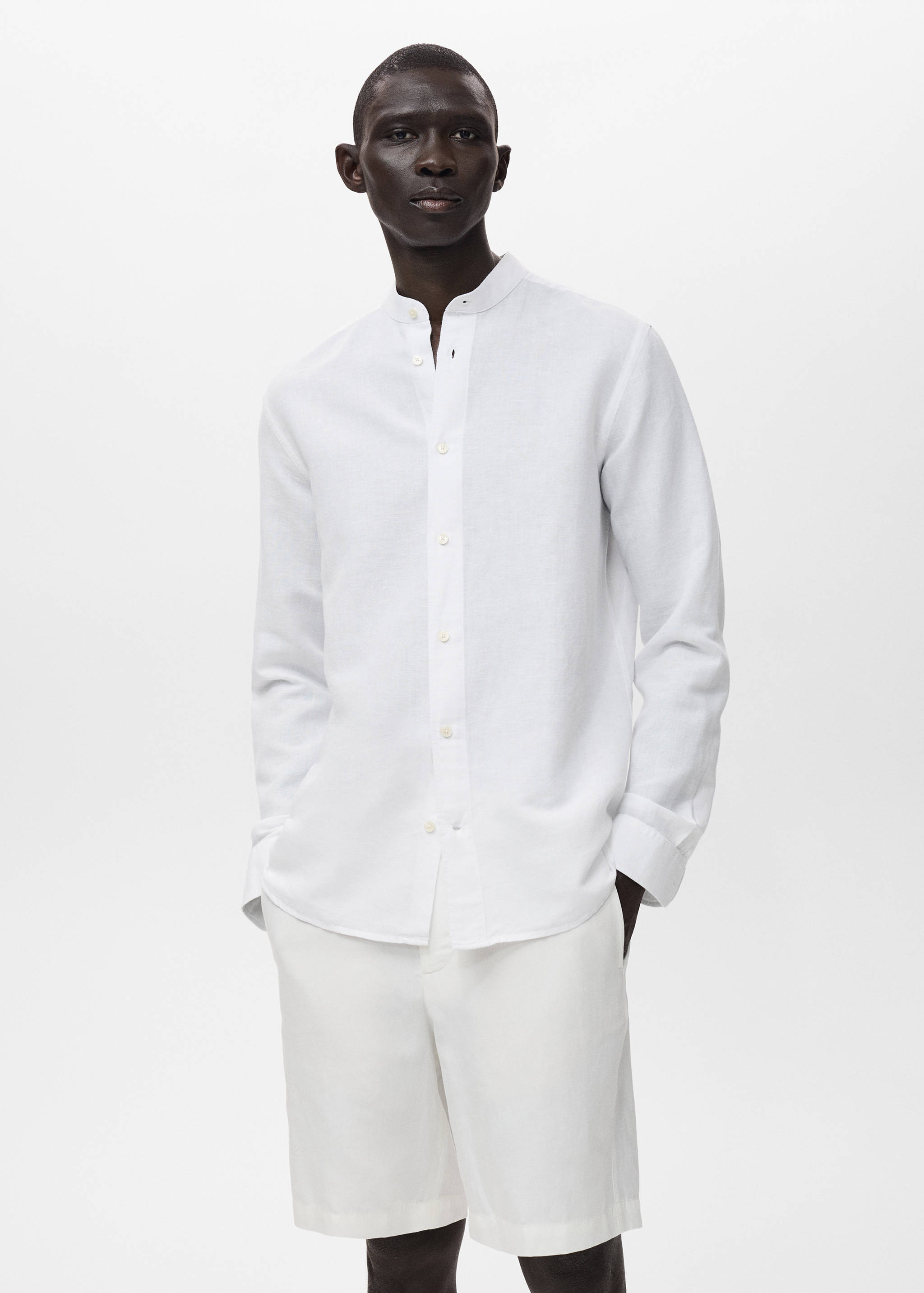 Mao collar linen shirt - Medium plane